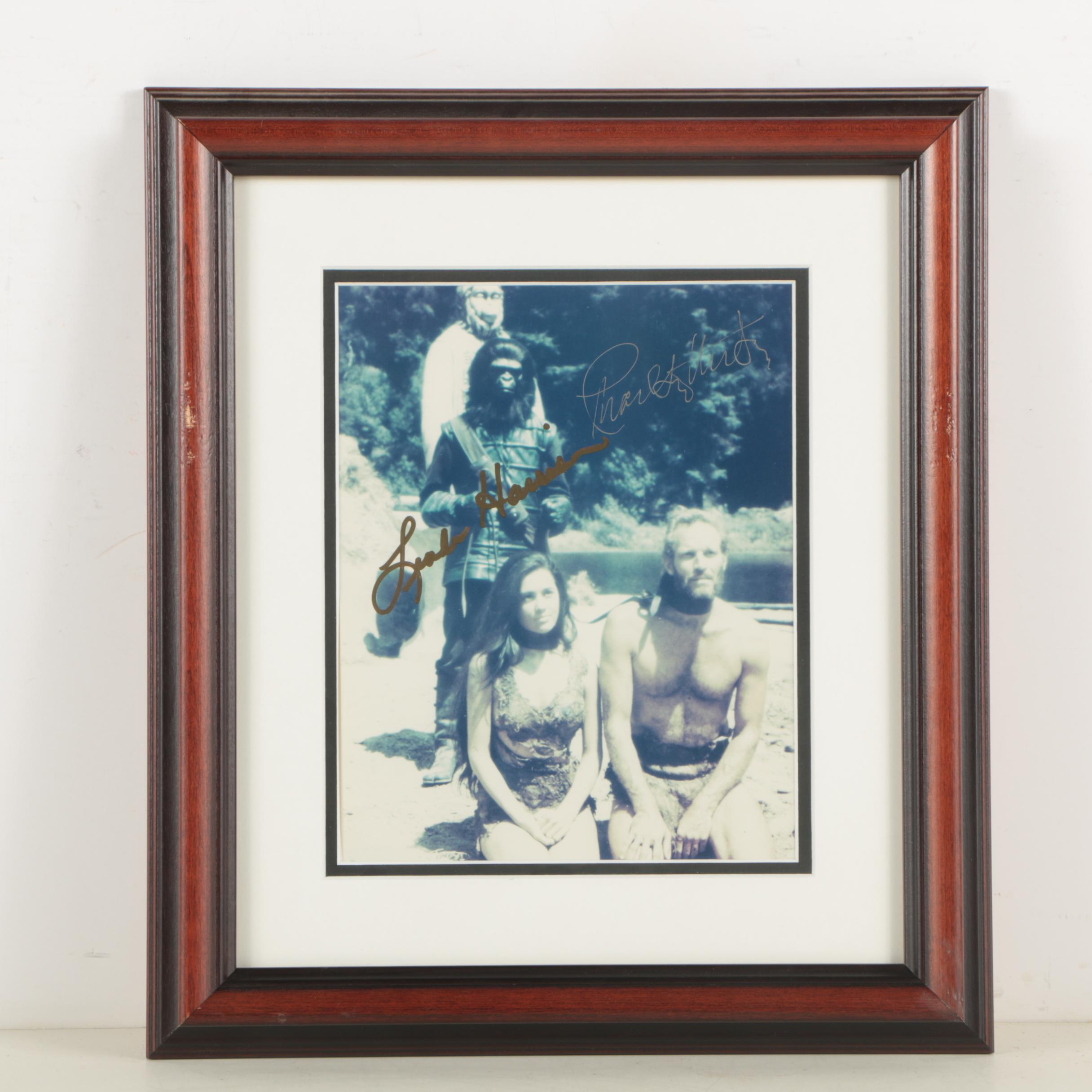 Charlton Heston and Linda Harrison Autographed Photo From "Planet of the Apes"