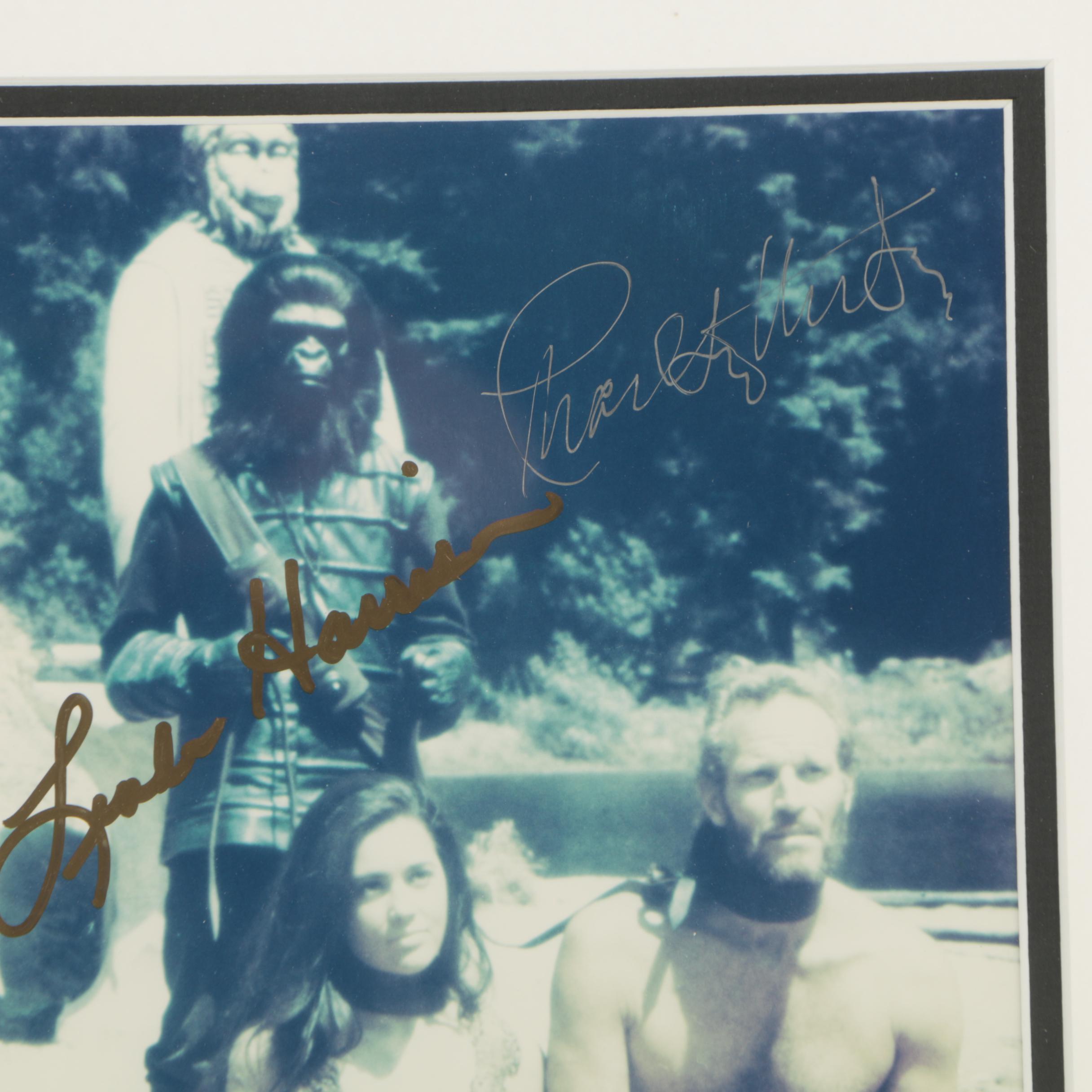 Charlton Heston and Linda Harrison Autographed Photo From "Planet of the Apes"