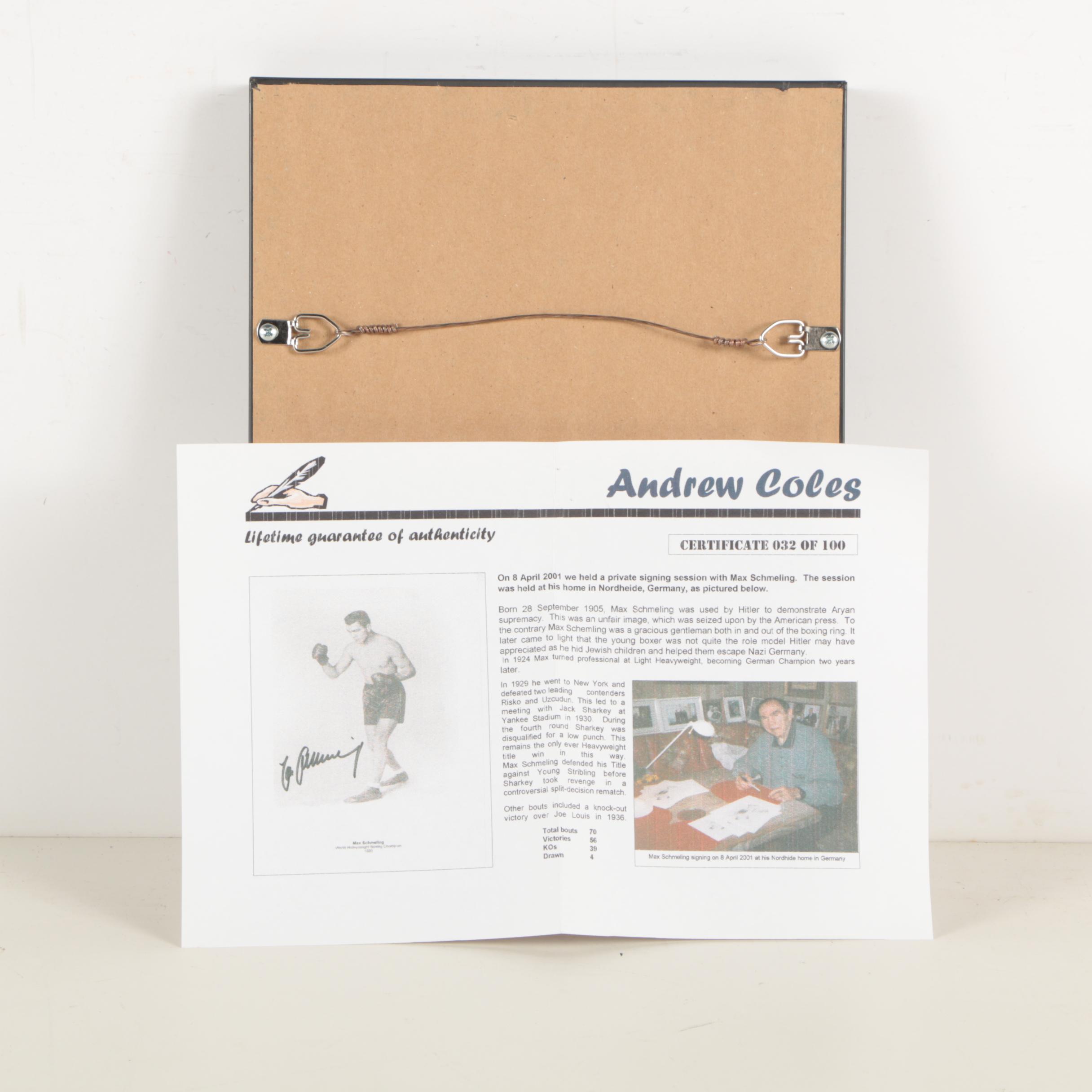 Max Schmeling Autographed Print