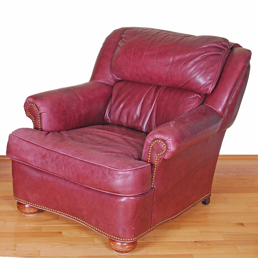 Leather Lounge Chair by McKinley Leather of Hickory