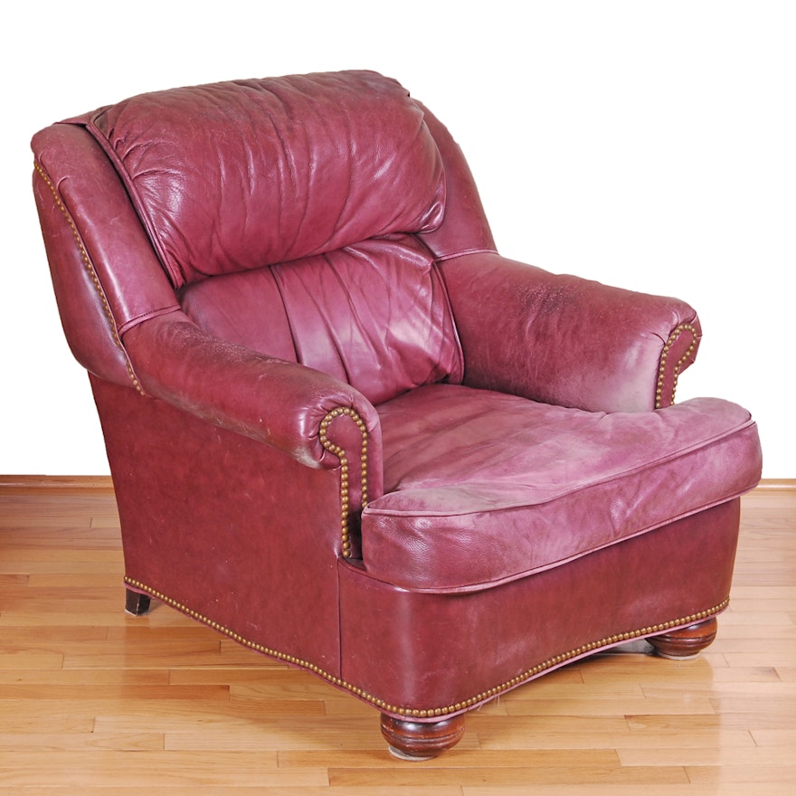 Leather Lounge Chair by McKinley Leather of Hickory