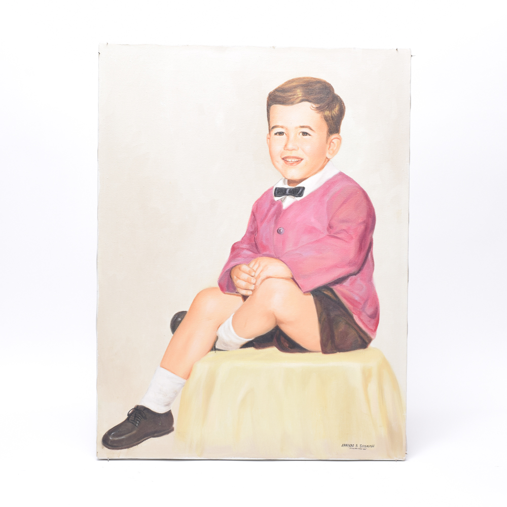 Armando B. Seiesmundo Oil Portrait Painting of a Boy