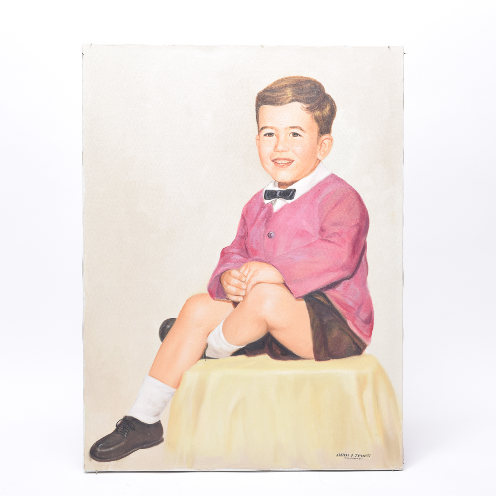 Armando B. Seiesmundo Oil Portrait Painting of a Boy