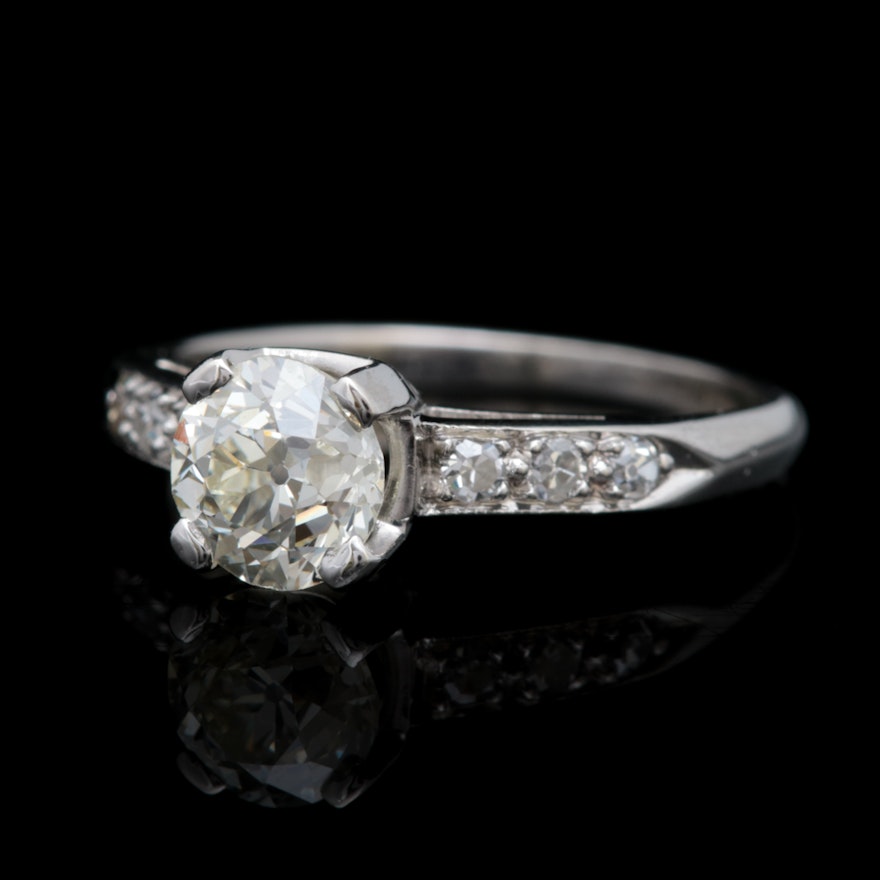 Platinum and 1.00 CTW Diamond Engagement Ring