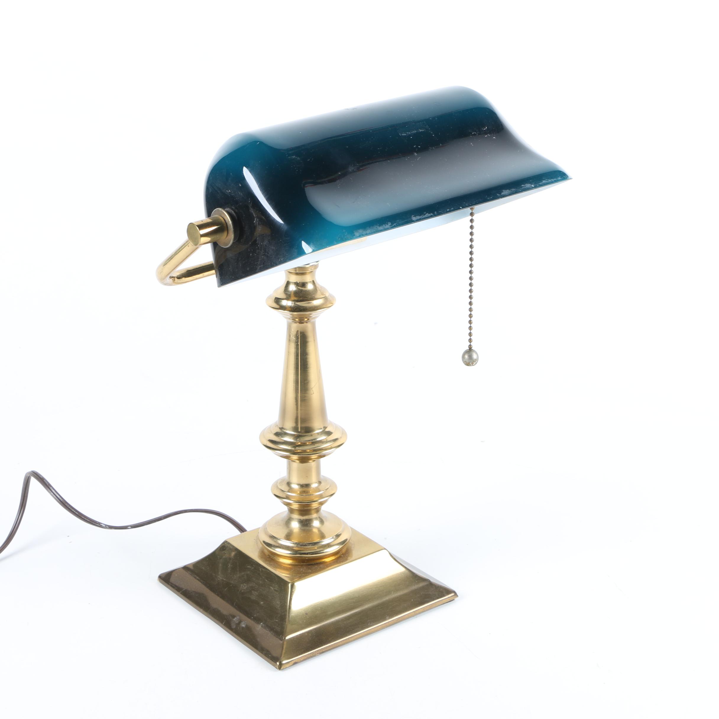 Brass Banker Lamp