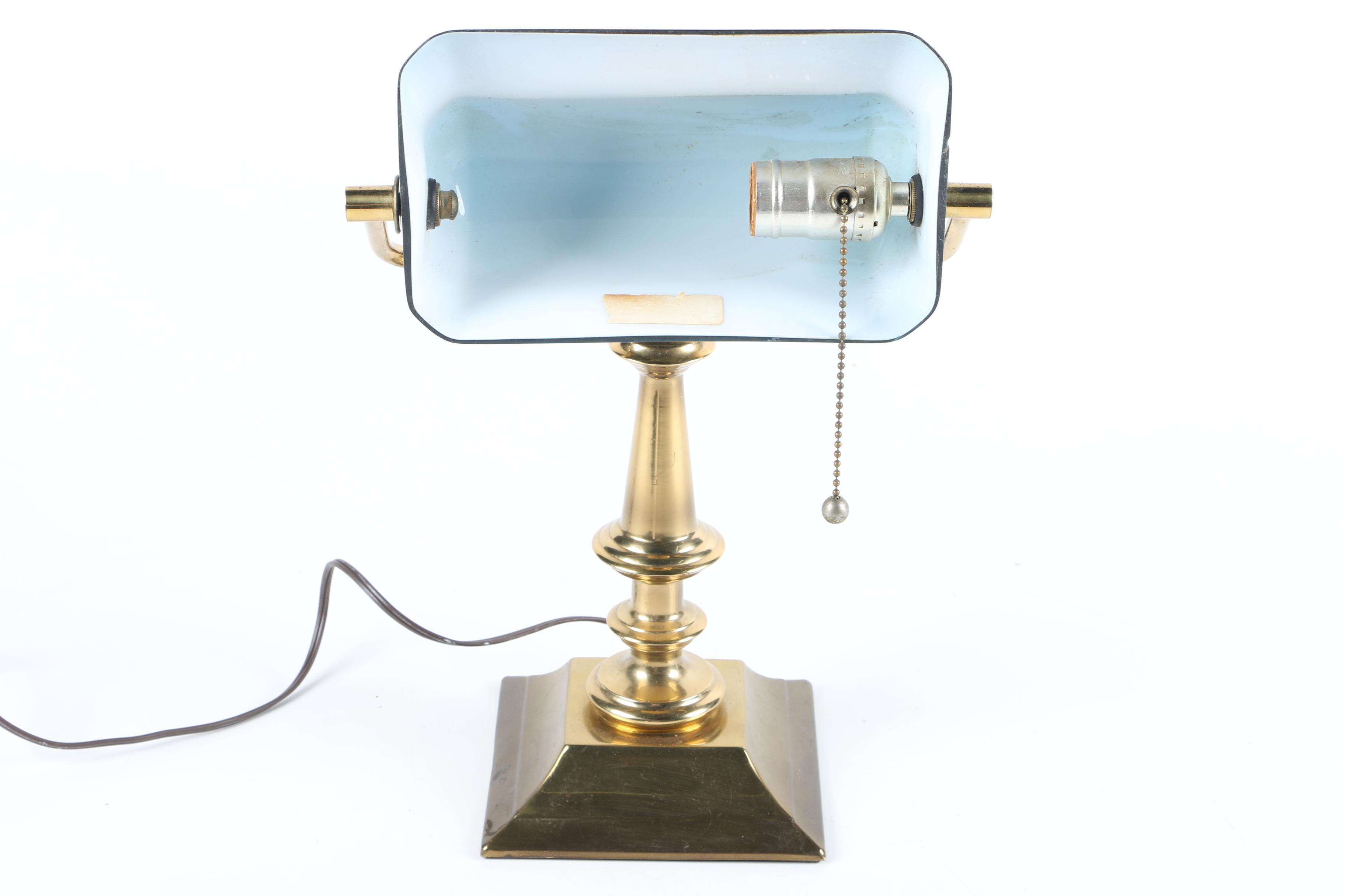 Brass Banker Lamp