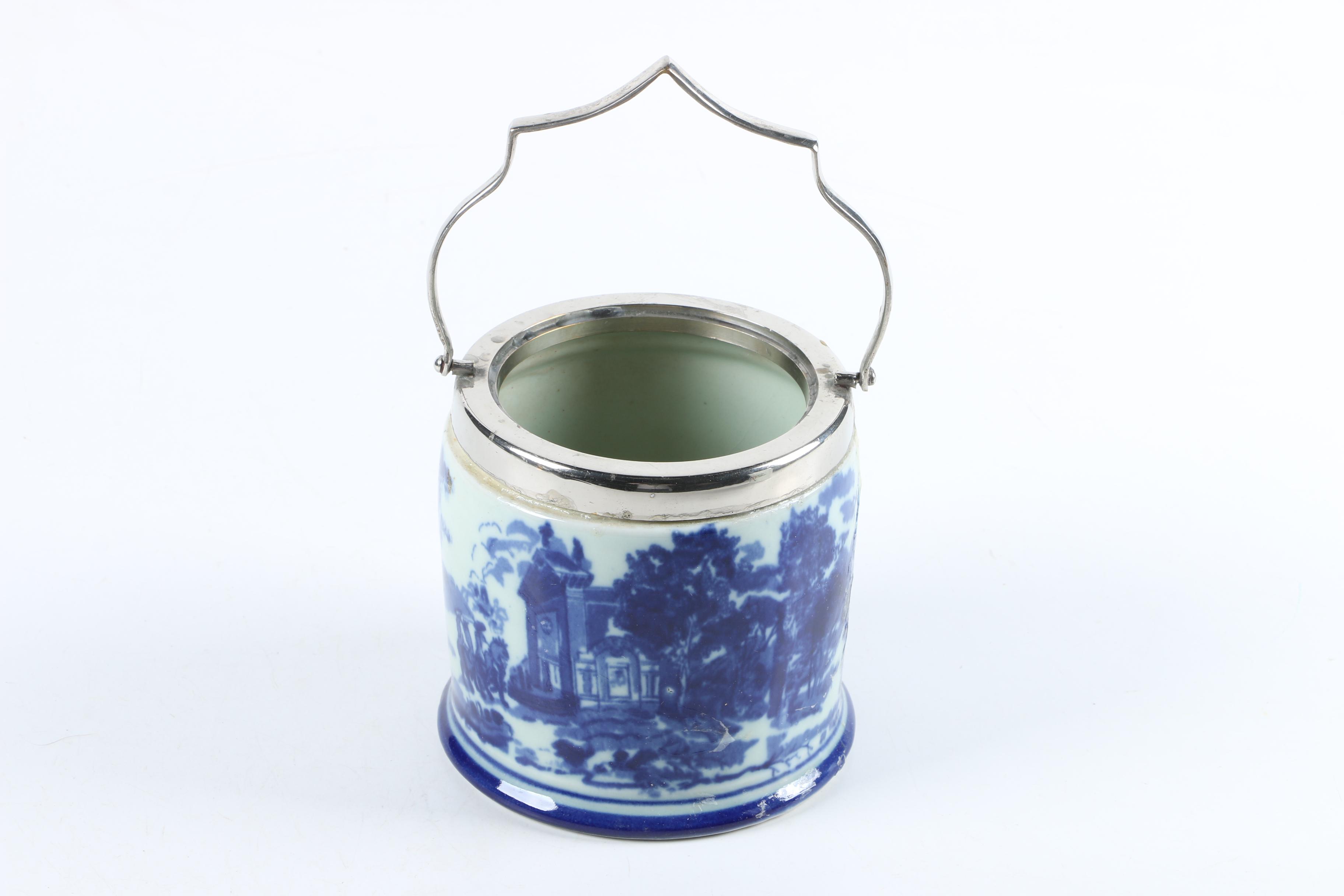 Chinese Porcelain Spill Vase with Biscuit Barrel