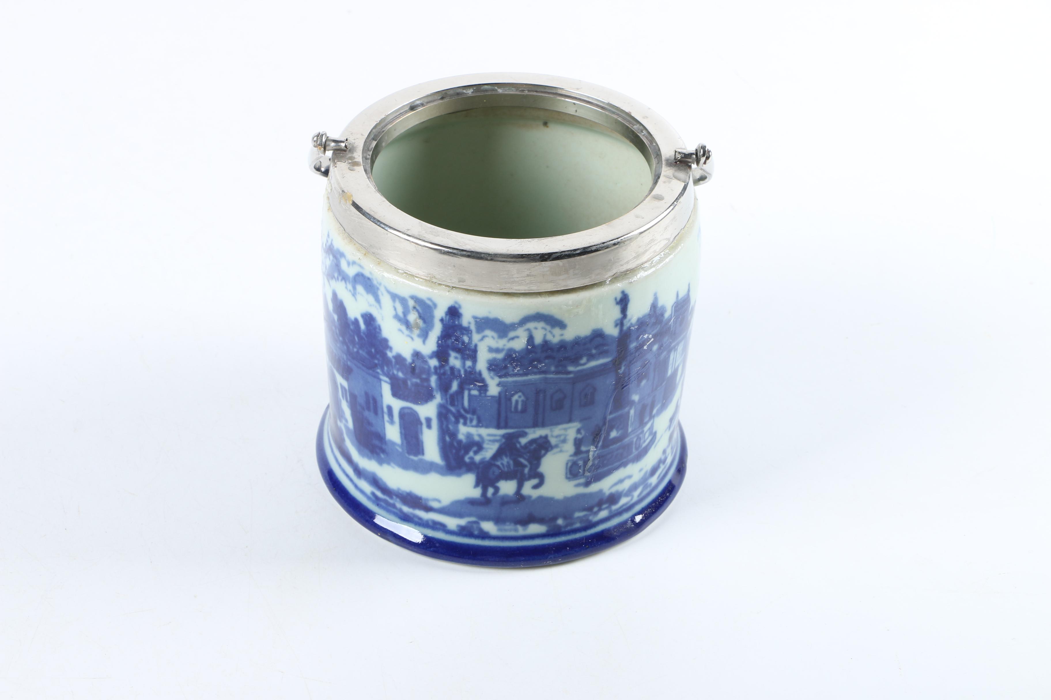 Chinese Porcelain Spill Vase with Biscuit Barrel