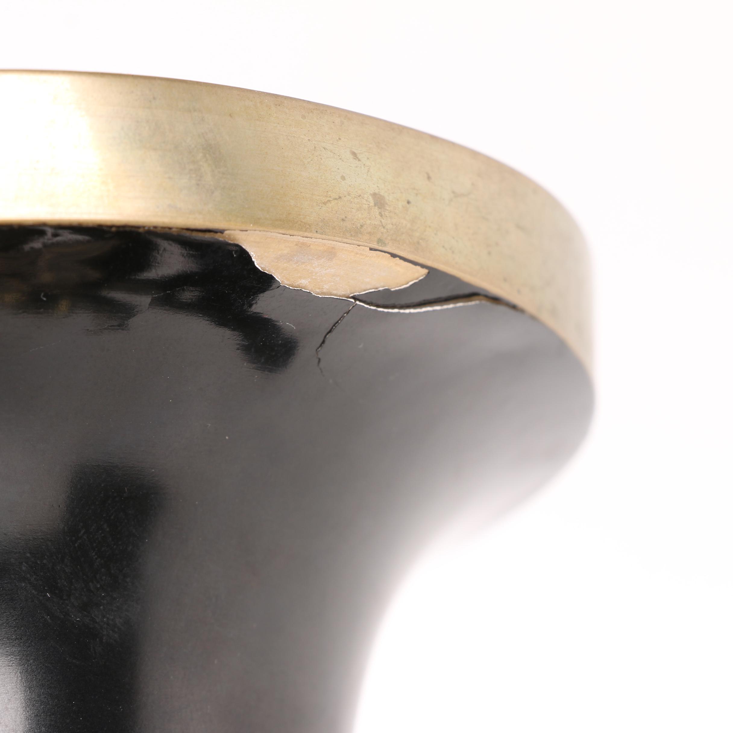 Korean Peacock Themed Enameled Brass Vase