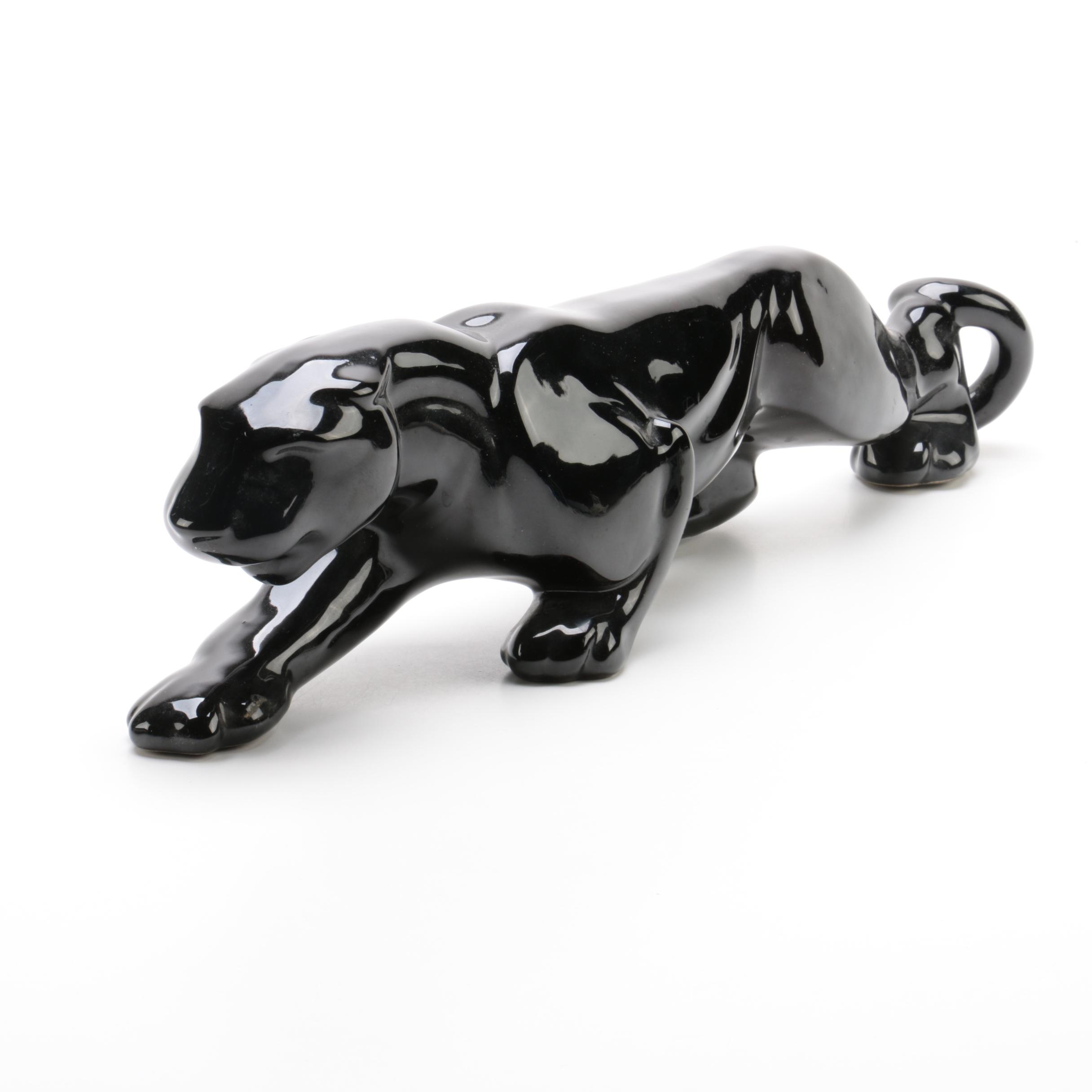 Mid Century Modern Black Panther Figurine