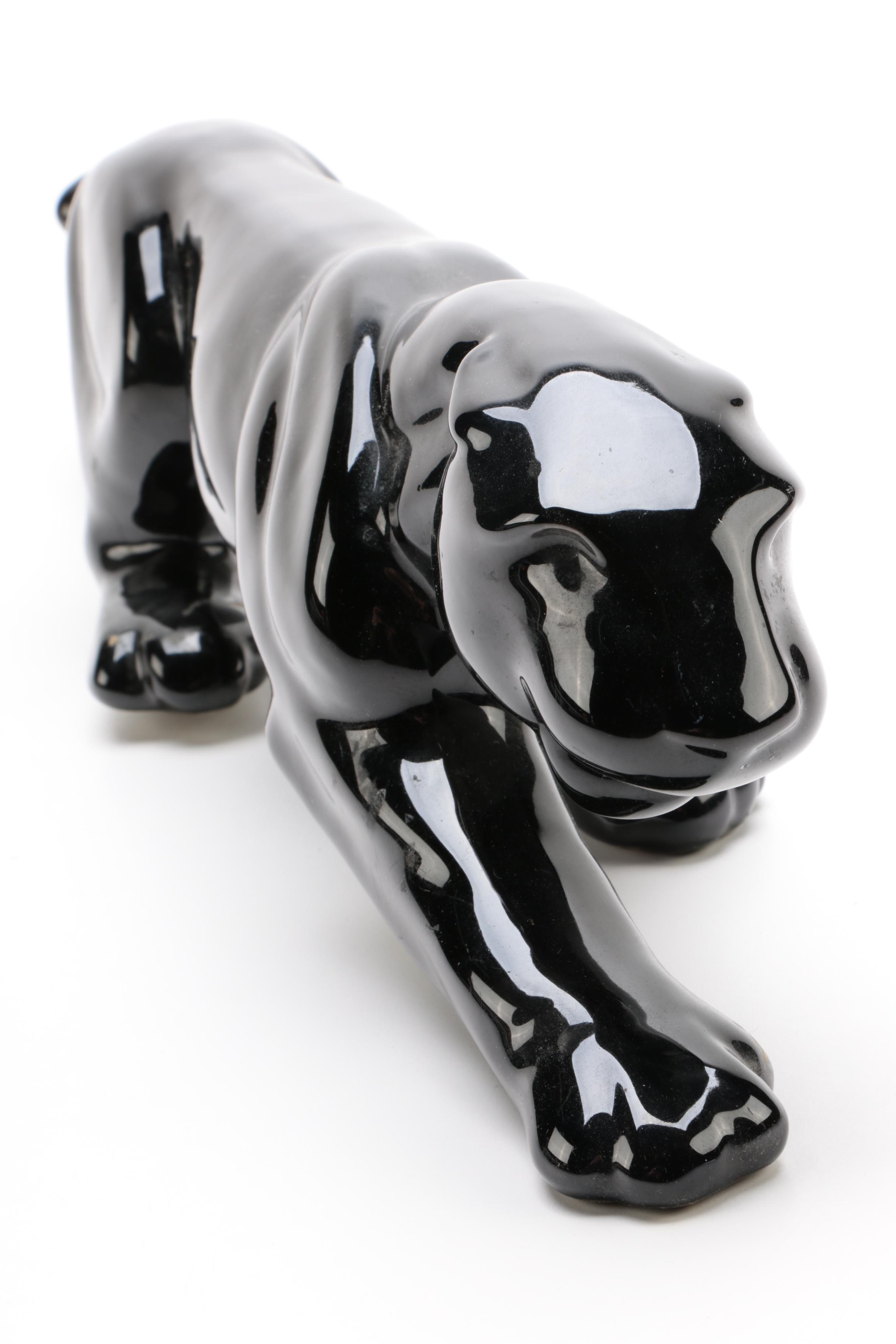 Mid Century Modern Black Panther Figurine