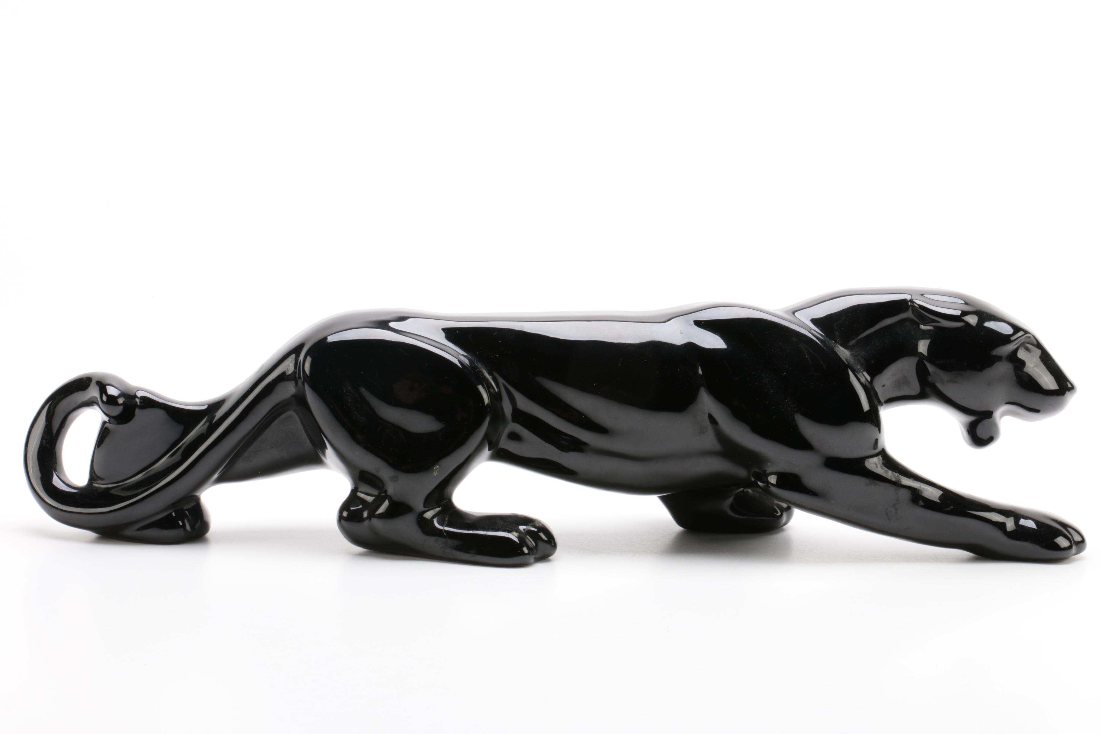 Mid Century Modern Black Panther Figurine