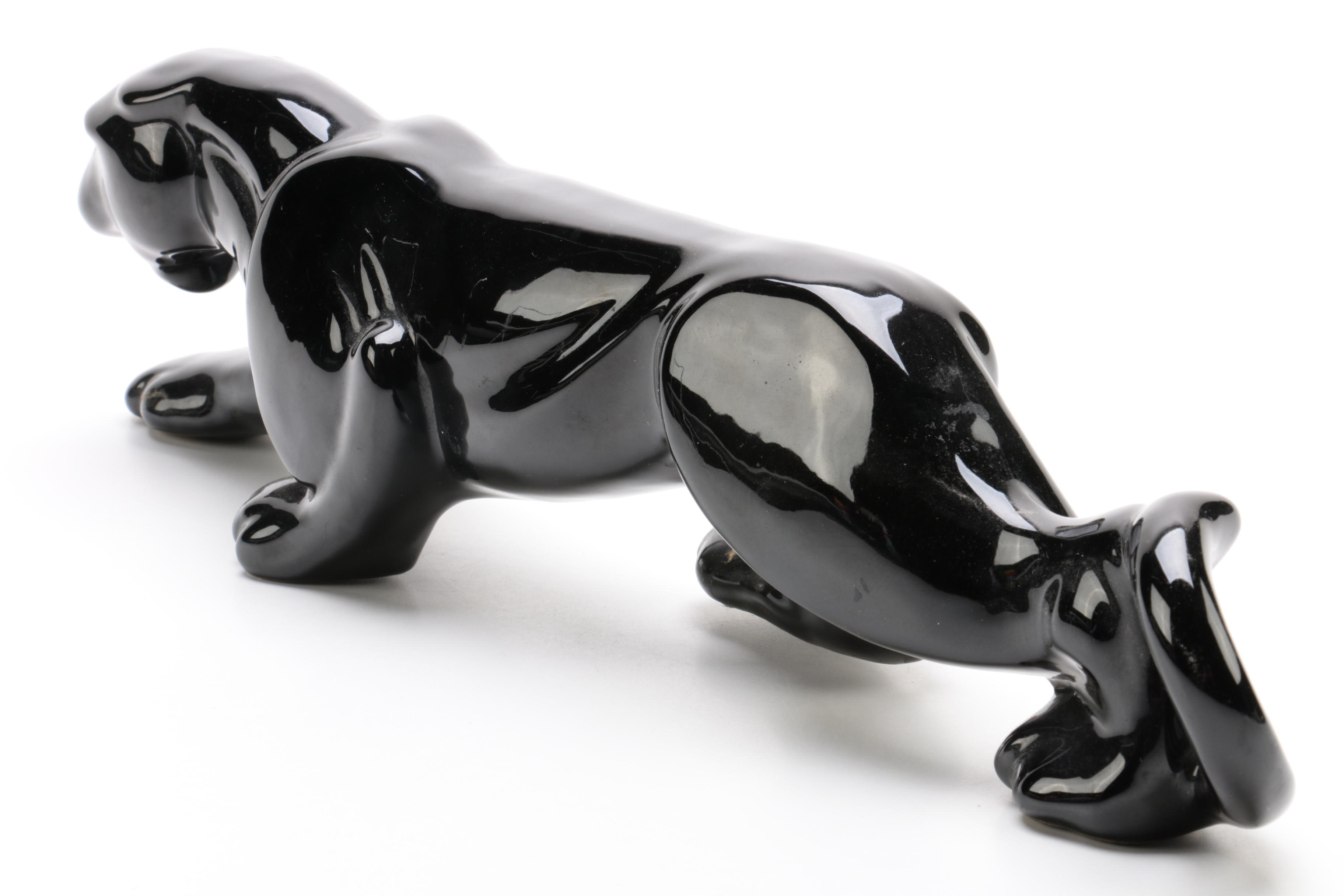 Mid Century Modern Black Panther Figurine