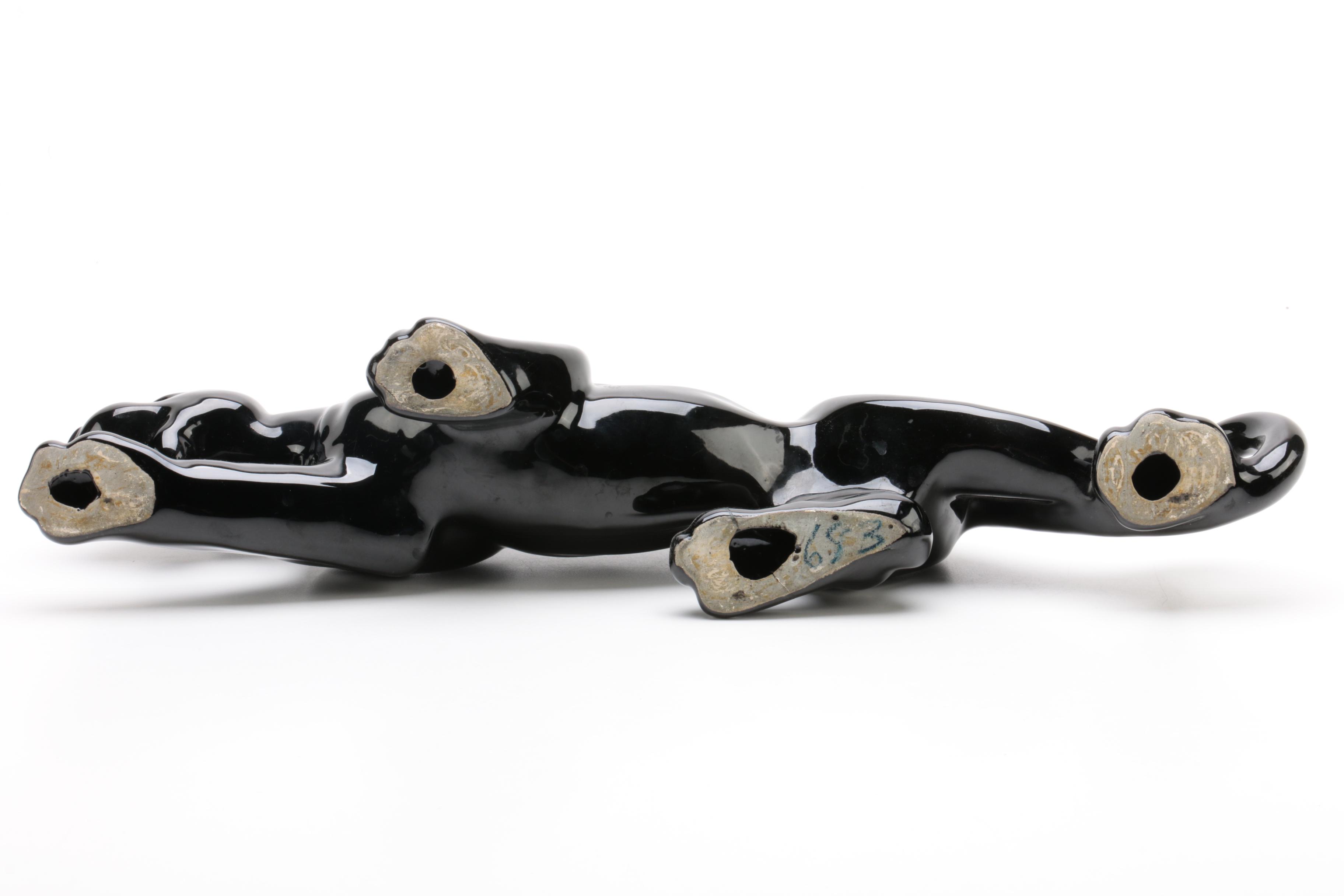 Mid Century Modern Black Panther Figurine