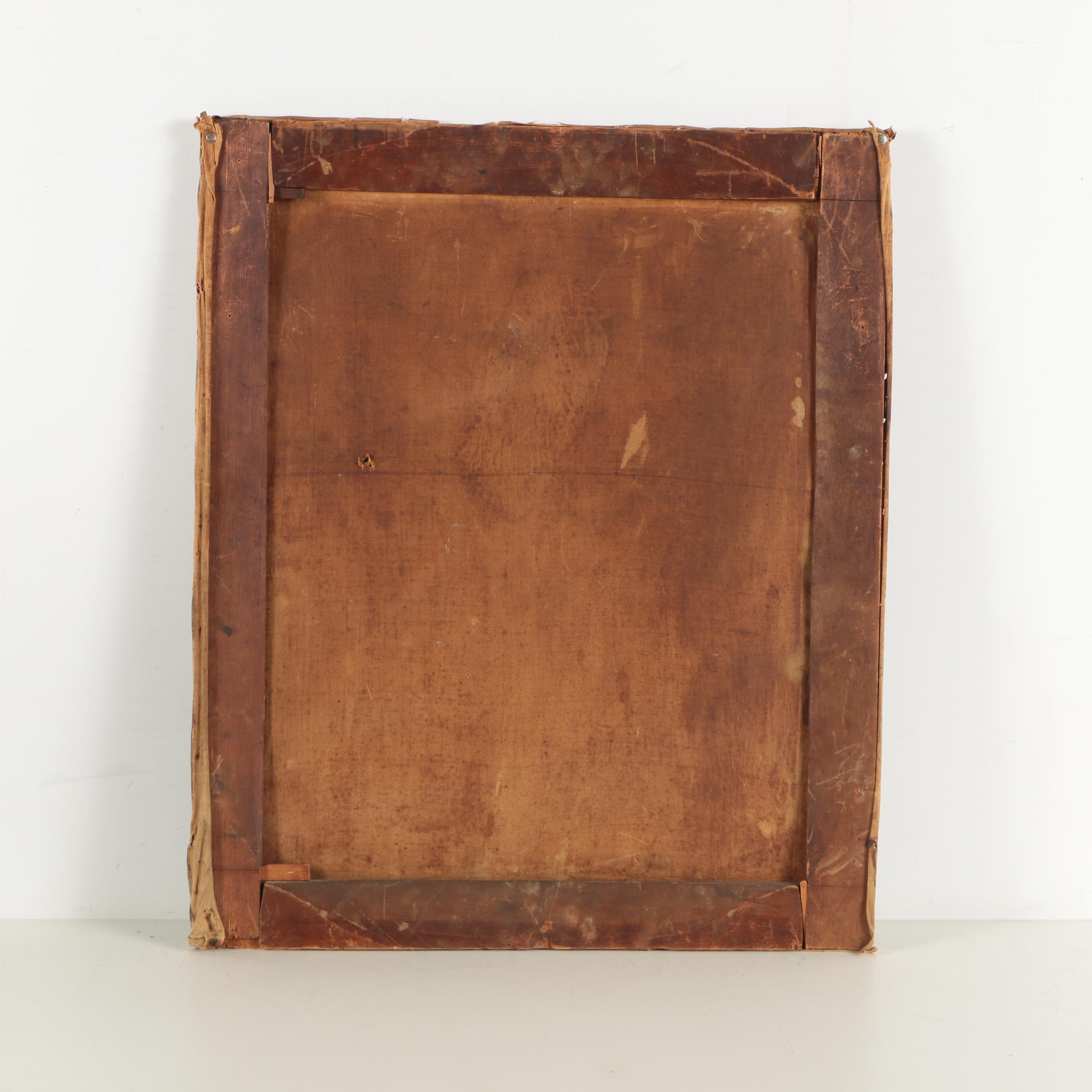 Antique Mid-19th-Century Oil Portrait of a Woman