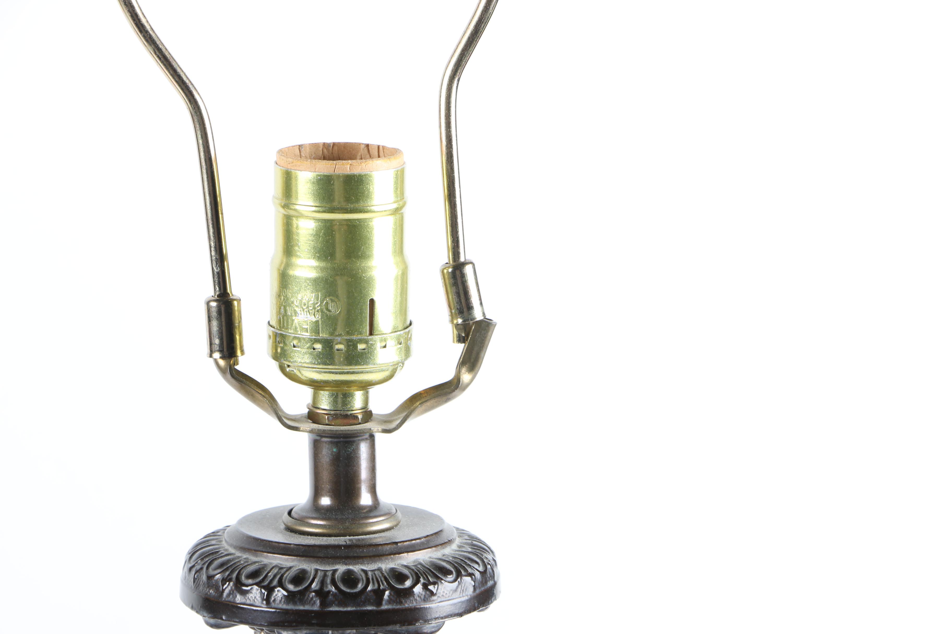 Two Ornate Bronze Table Lamps