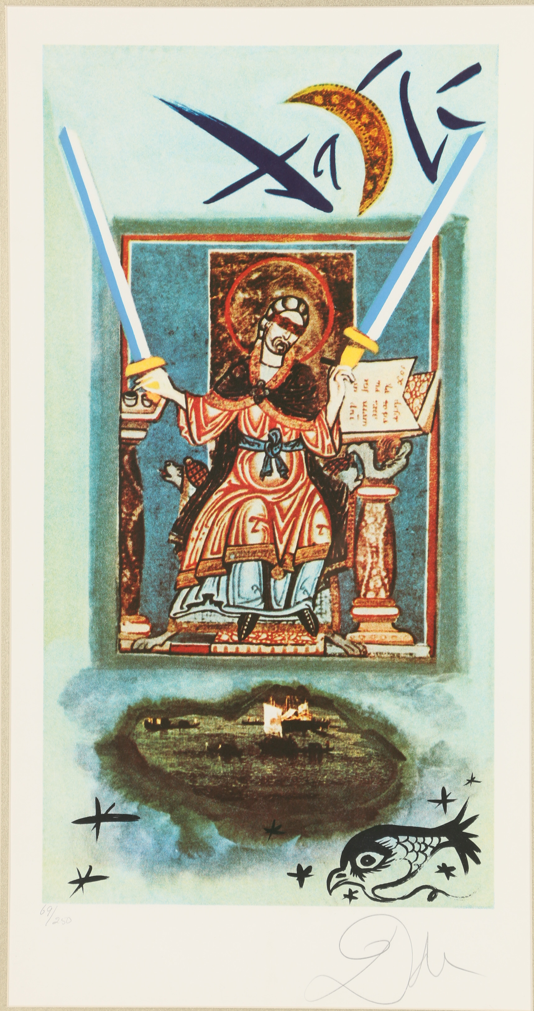 Salvador Dalí Lithograph "Two of Swords"