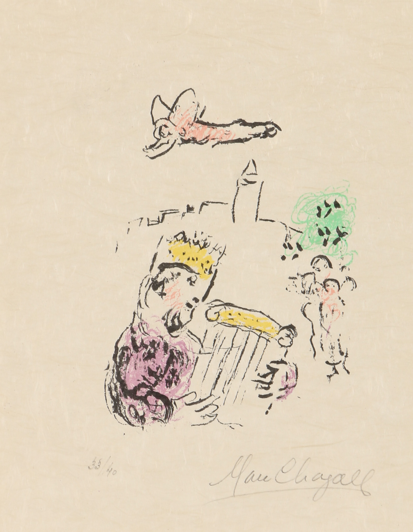 Marc Chagall Lithograph "King David"