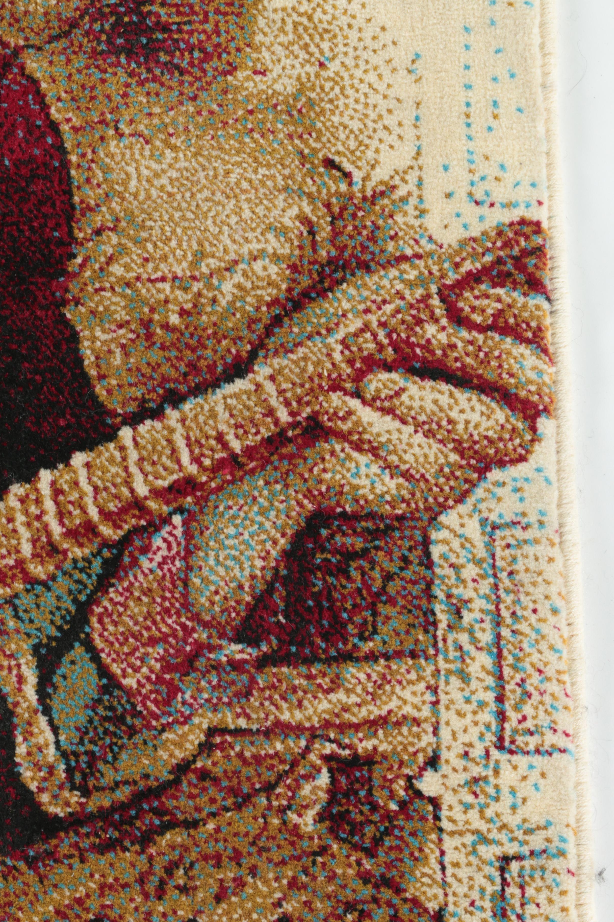 Machine Made Pictorial Accent Rug