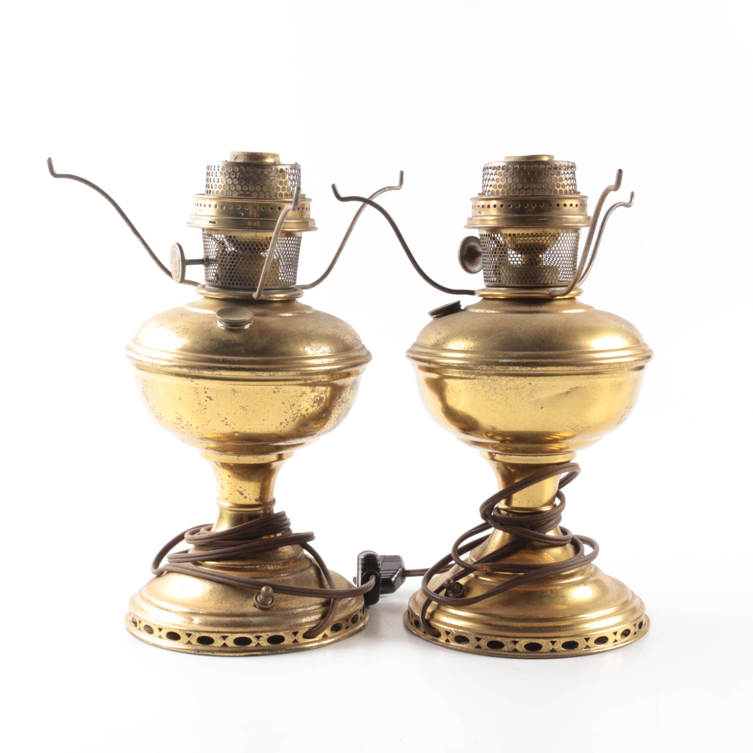 Pair of Aladdin Electrified Oil Lamps