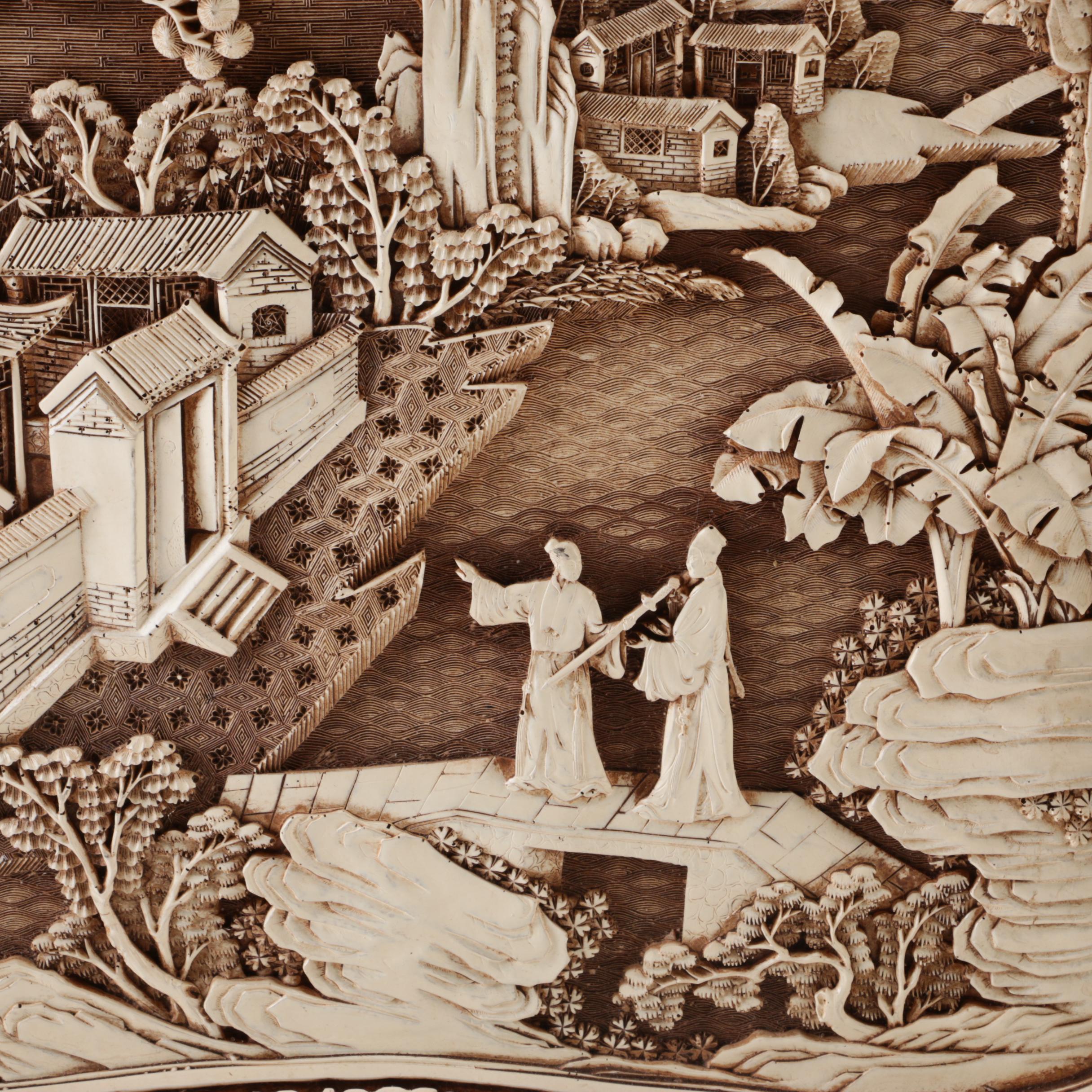 Arnart Imports "Ivory Dynasty" Resin Tray, Circa 1982