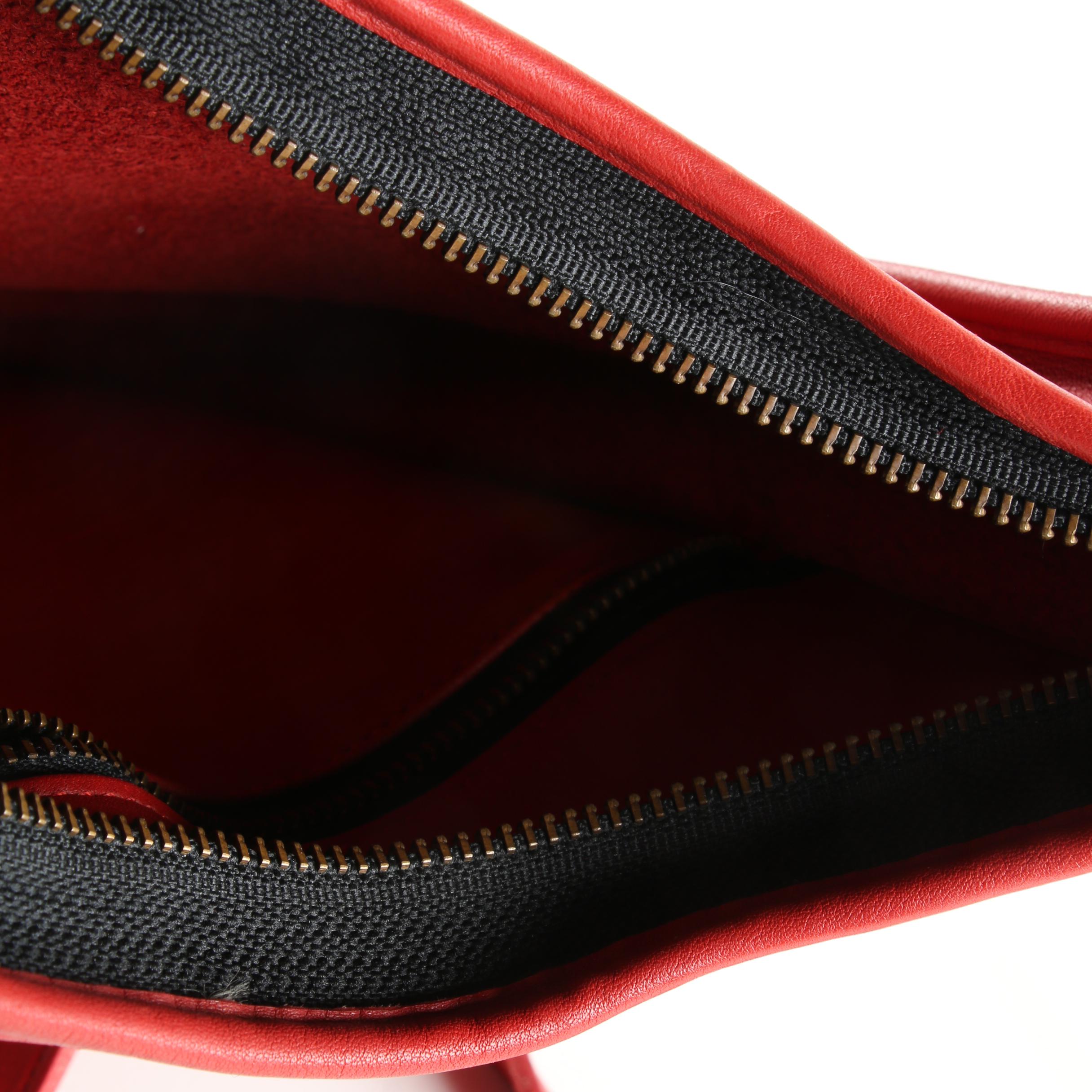 Circa 1985 Coach Red Leather Hobo Bag