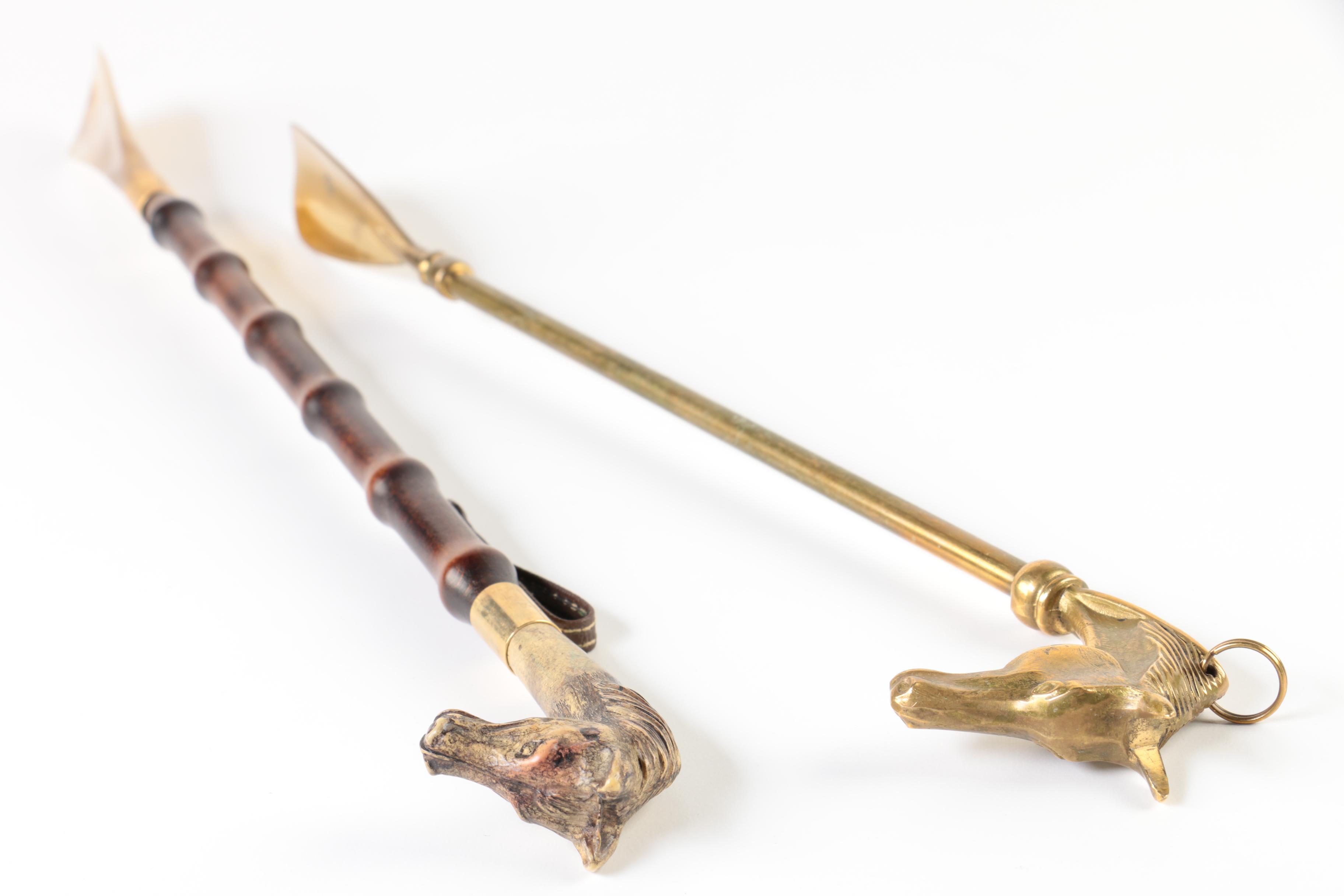 Sterling, Brass, and Wood Shoehorn Collection