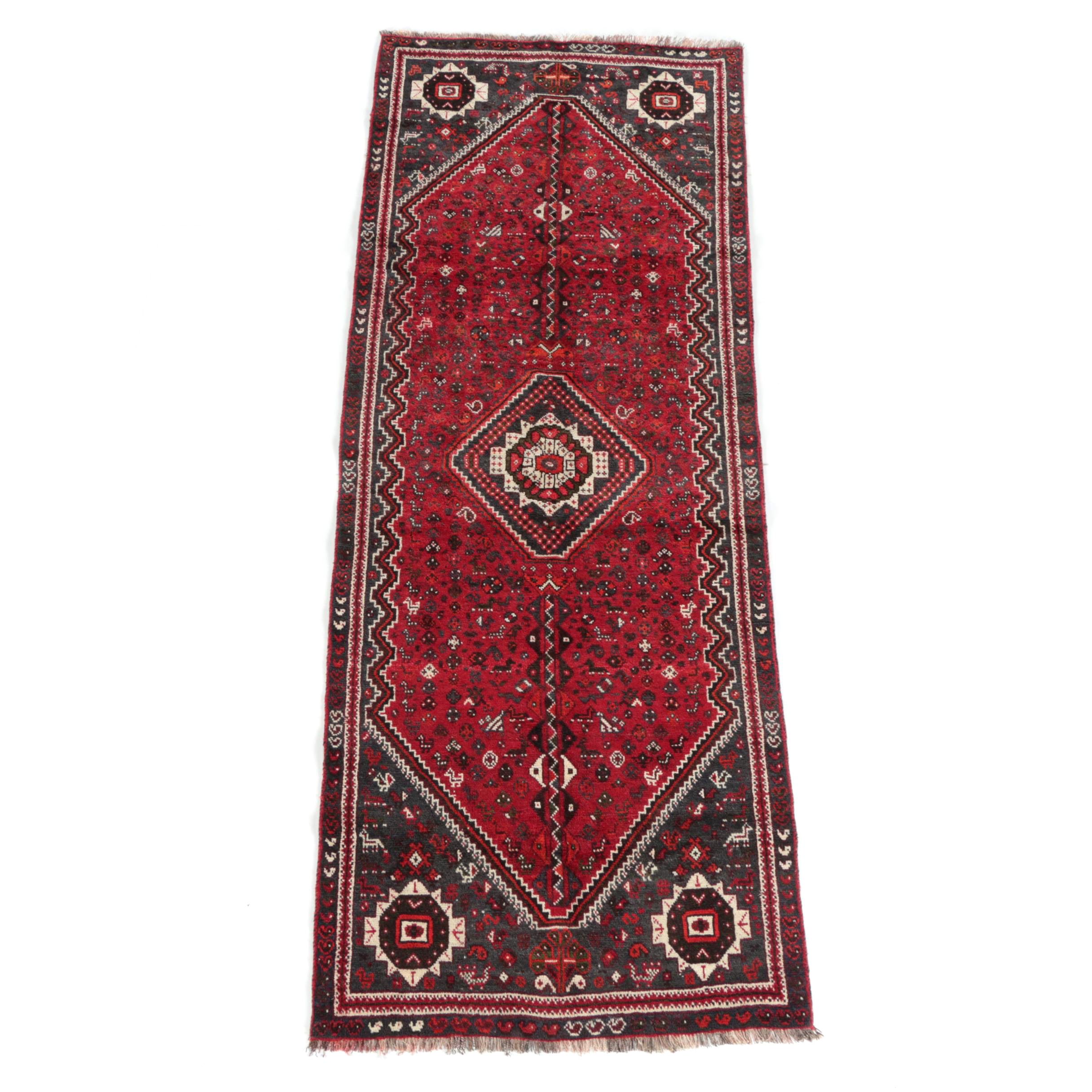 Hand-Knotted Persian Qashqai Carpet Runner