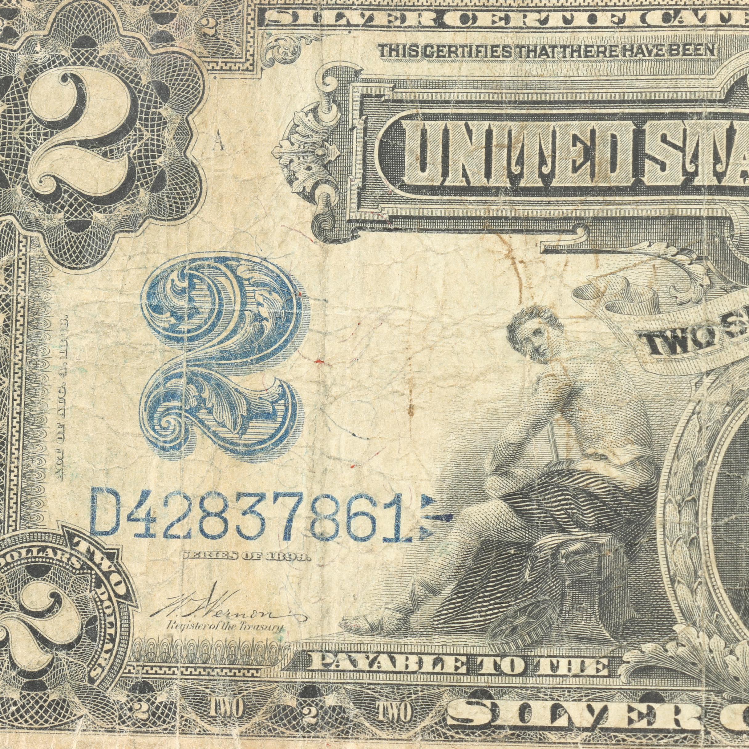 Large Format Series of 1899 $2 Silver Certificate