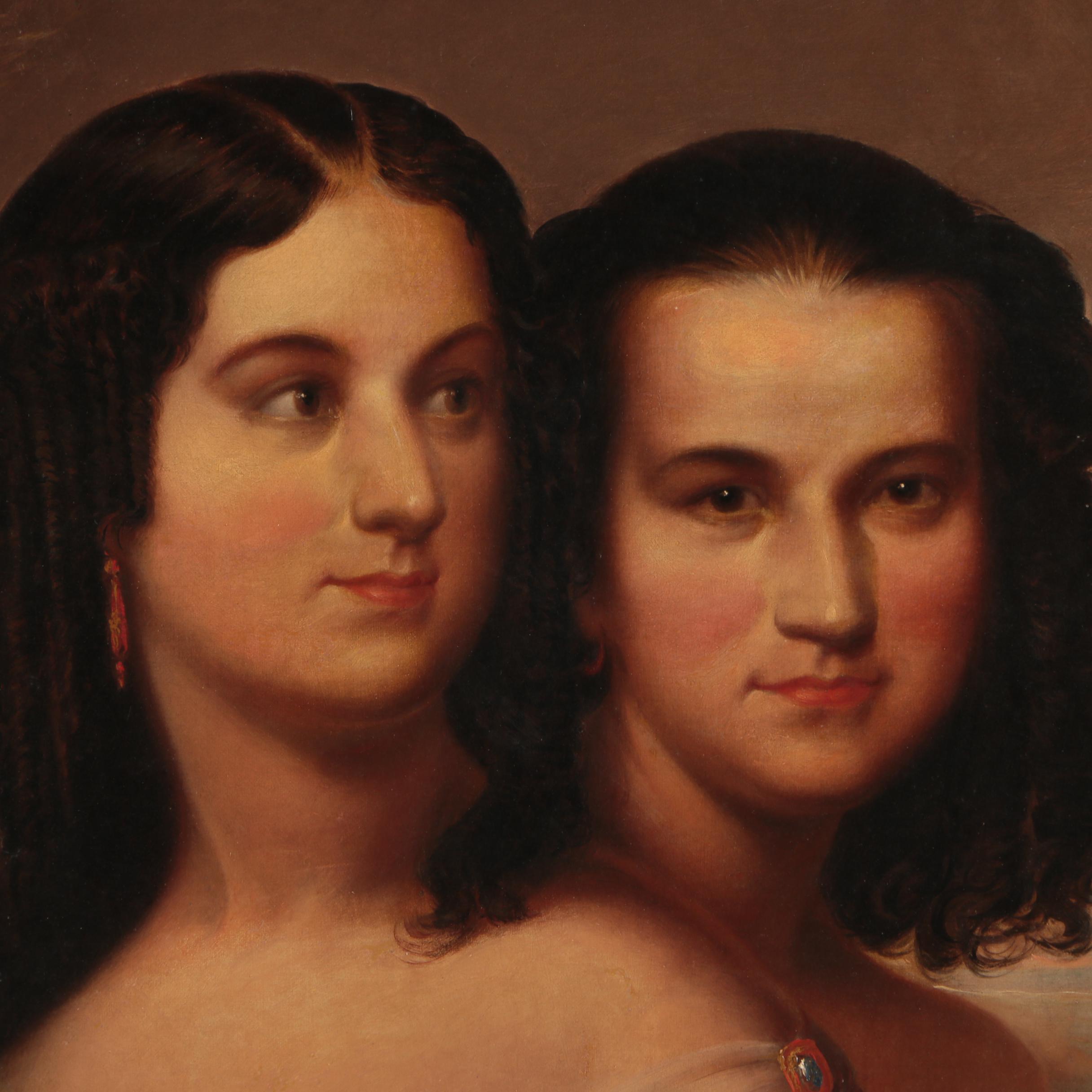 19th Century Oil Painting of a Woman's Portrait