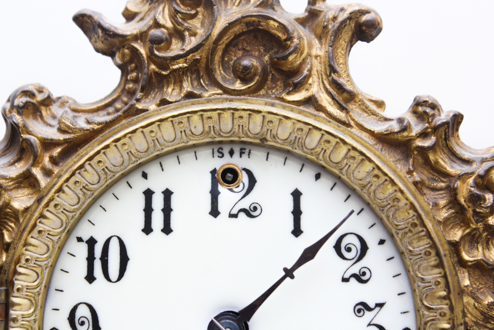 Ornate Brass Mantle Clock from Gilbert Clock