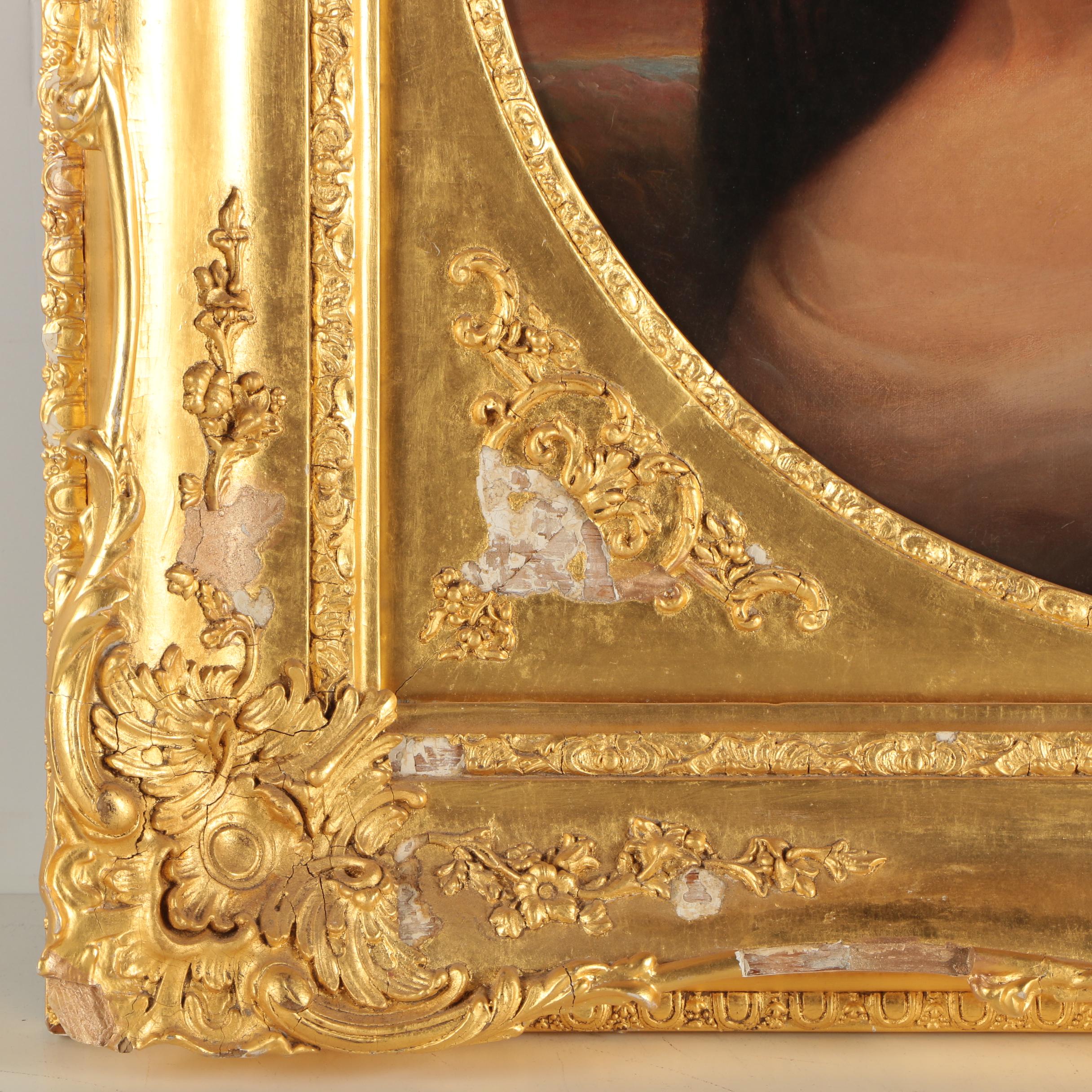 19th Century Oil Painting of a Woman's Portrait