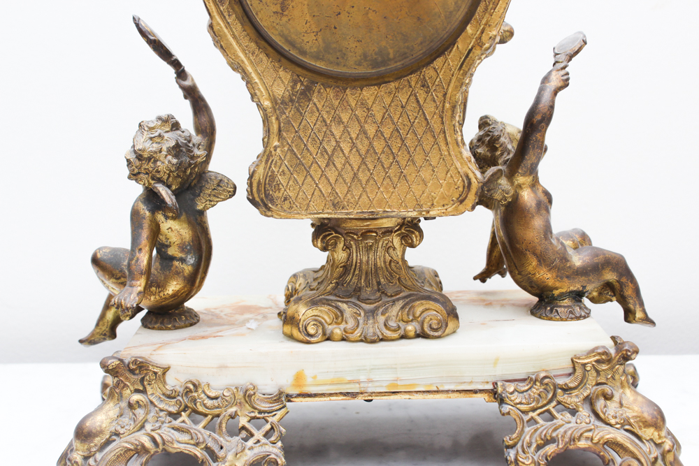 Ornate Brass Mantle Clock from Gilbert Clock