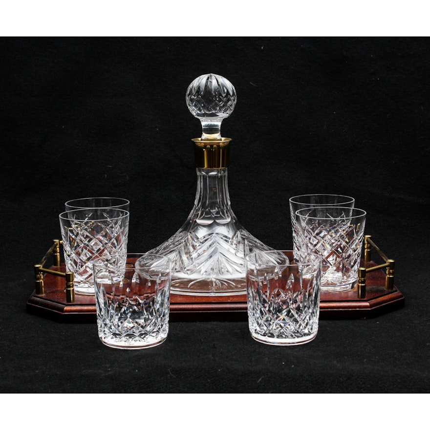 Waterford Crystal Ships' Decanter and Old Fashioned Glasses