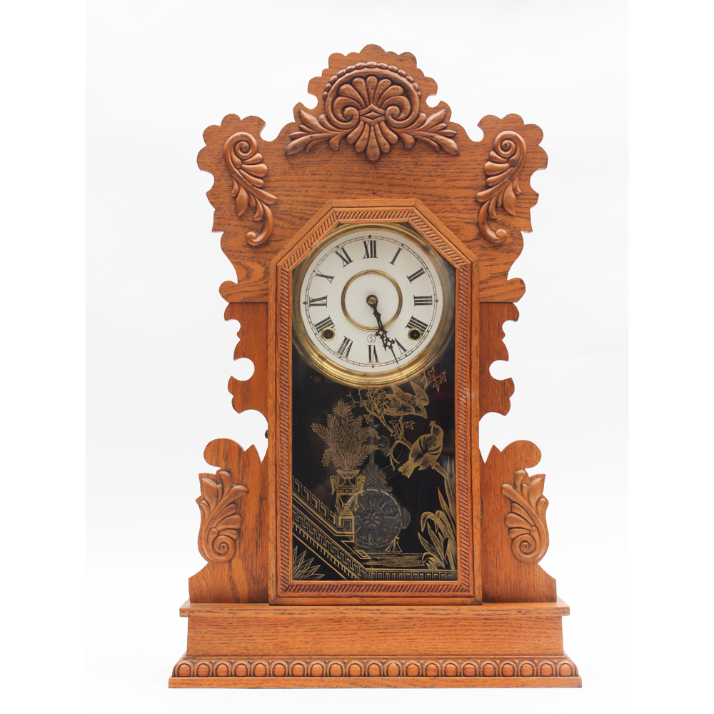 Antique Gilbert Clock Co. Citizen No. 18 Gingerbread Mantle Clock