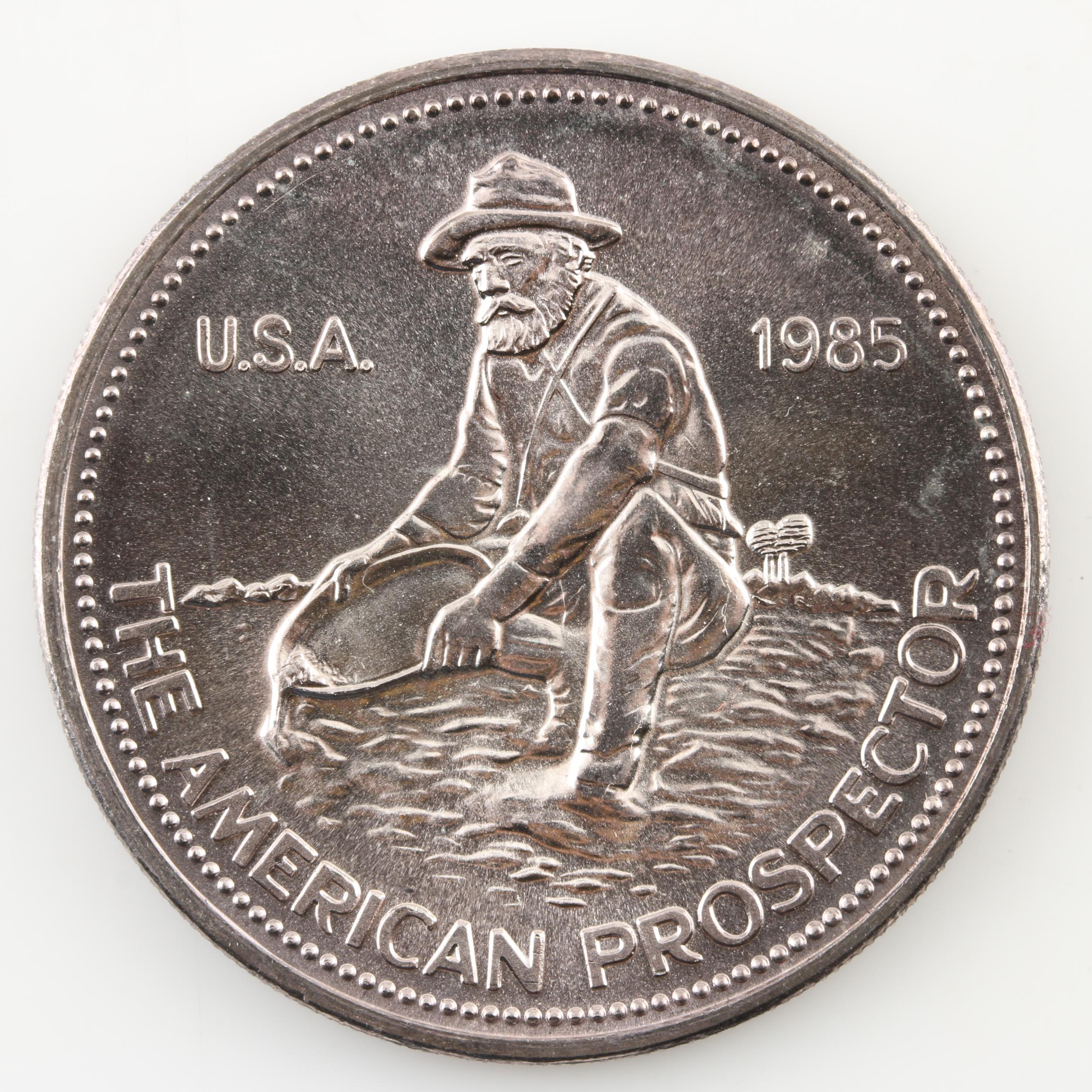 Fourteen 1985 "American Prospector" Commemorative 1-Ounce Silver Rounds