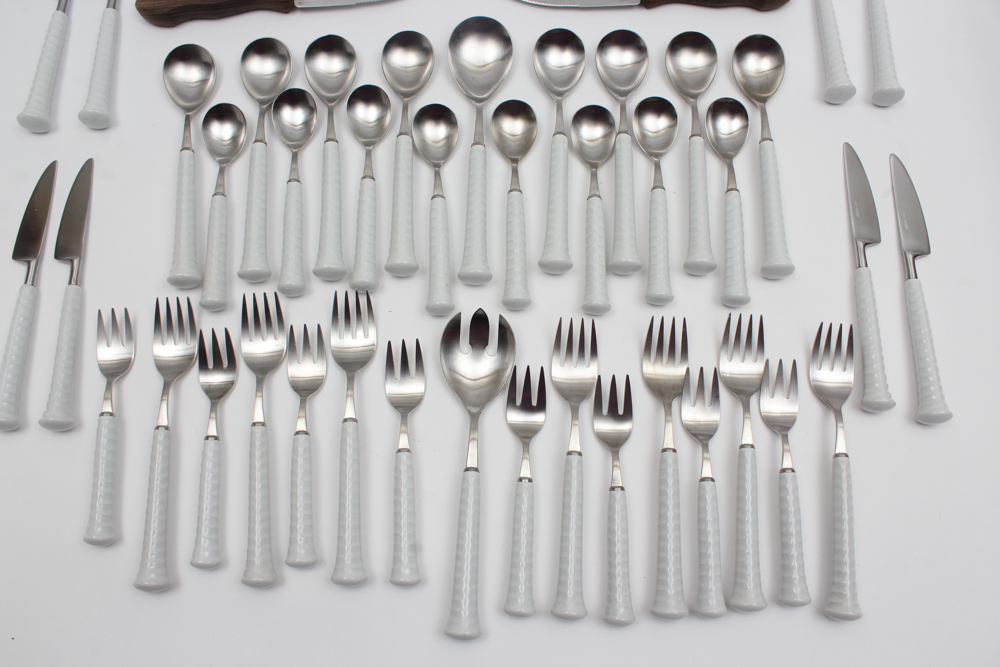 Noritake Stainless Steel Flatware and Robinson Steak Knives
