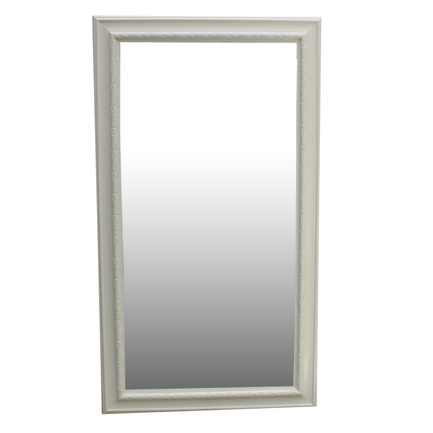 Large Rectangular Wall Mirror With White Frame