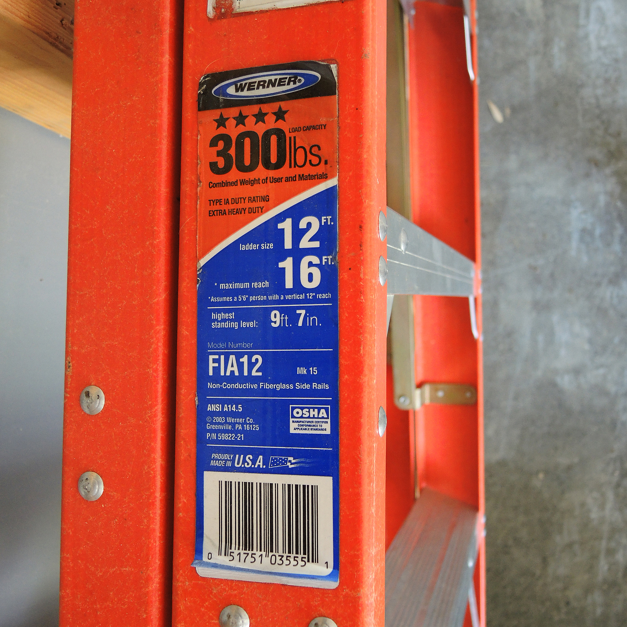 Werner 12 Foot Fiberglass Step Ladder