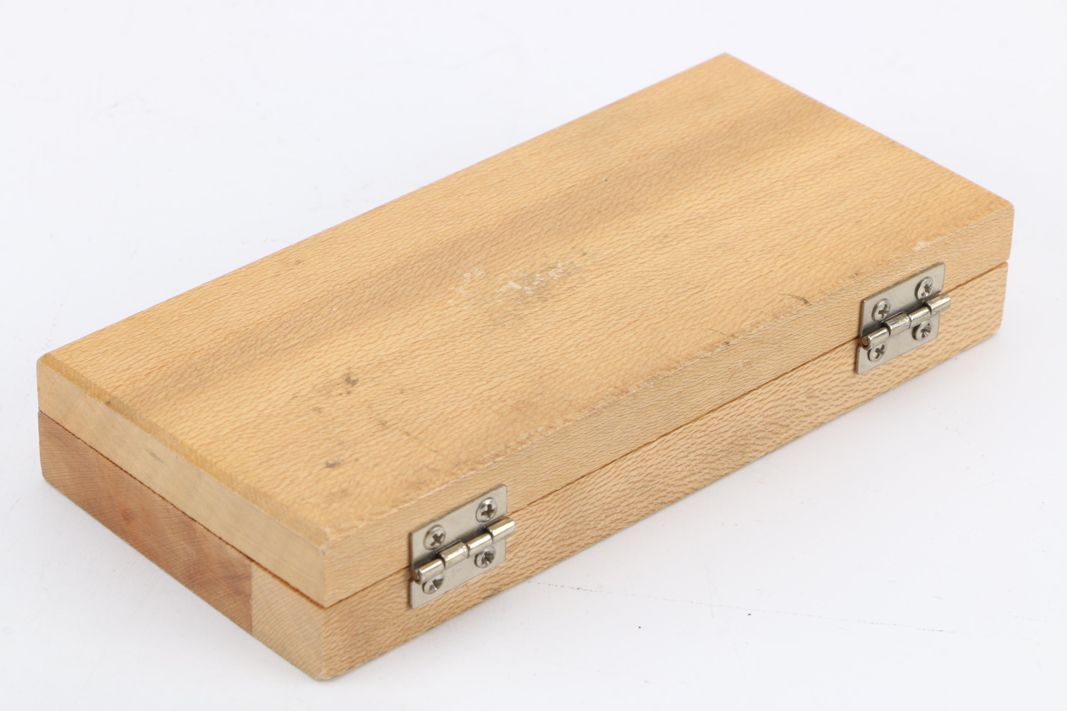 Geneva Depth Gauge and Wooden Box by Chicago Dial Indicator Co.