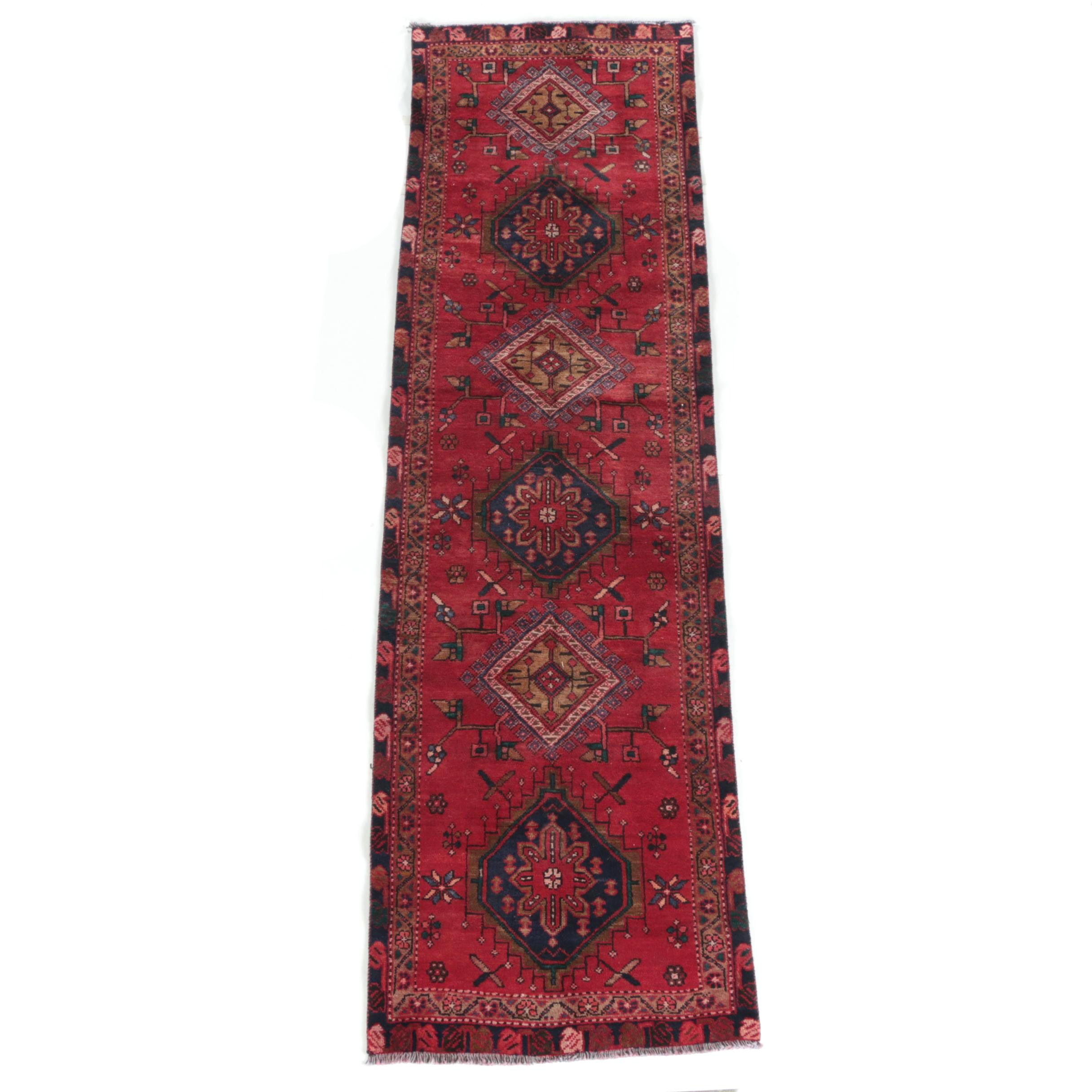 Hand-Knotted Caucasian Karabagh Wool Carpet Runner