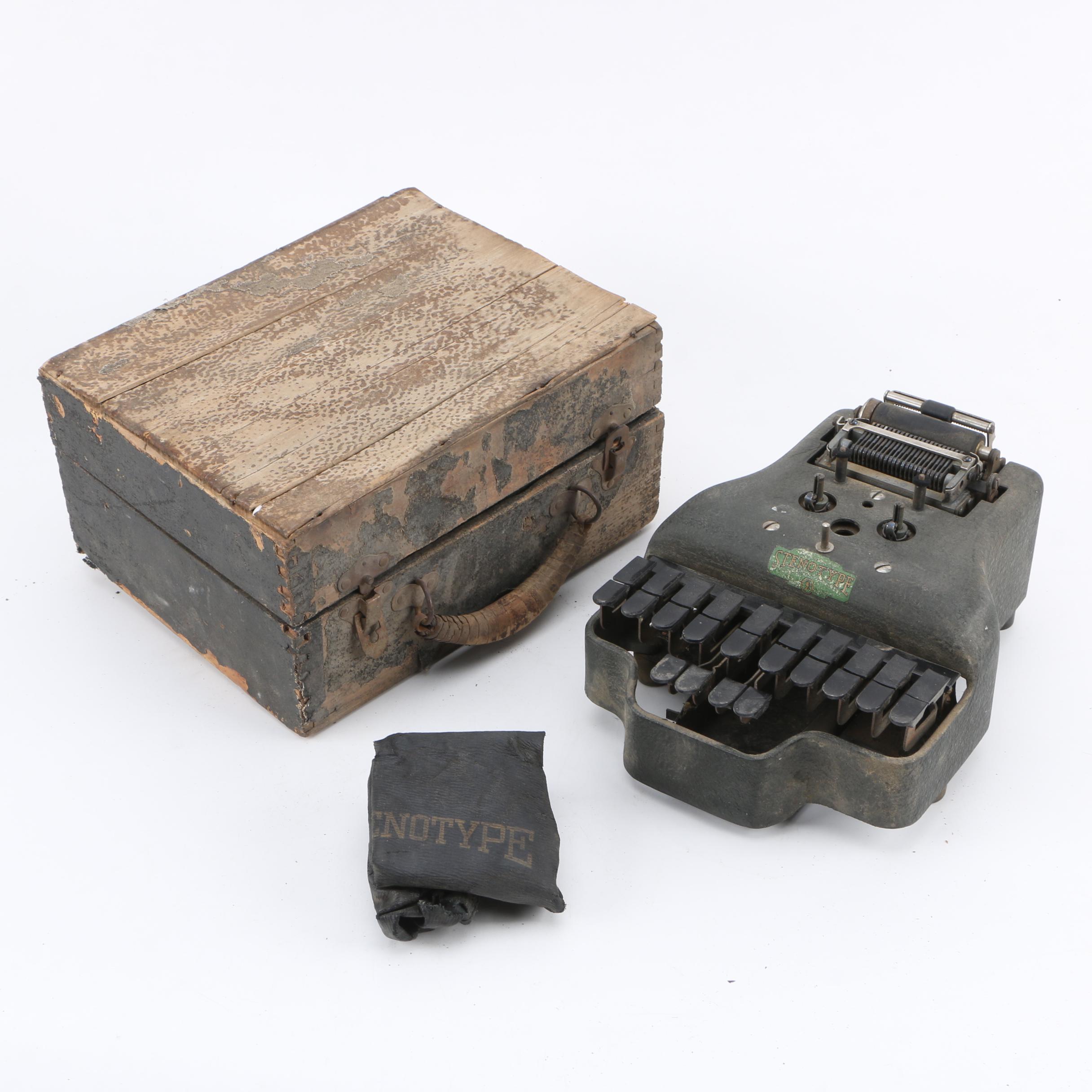 1930s-Era LaSalle Master Model Four Stenotype Machine with Case