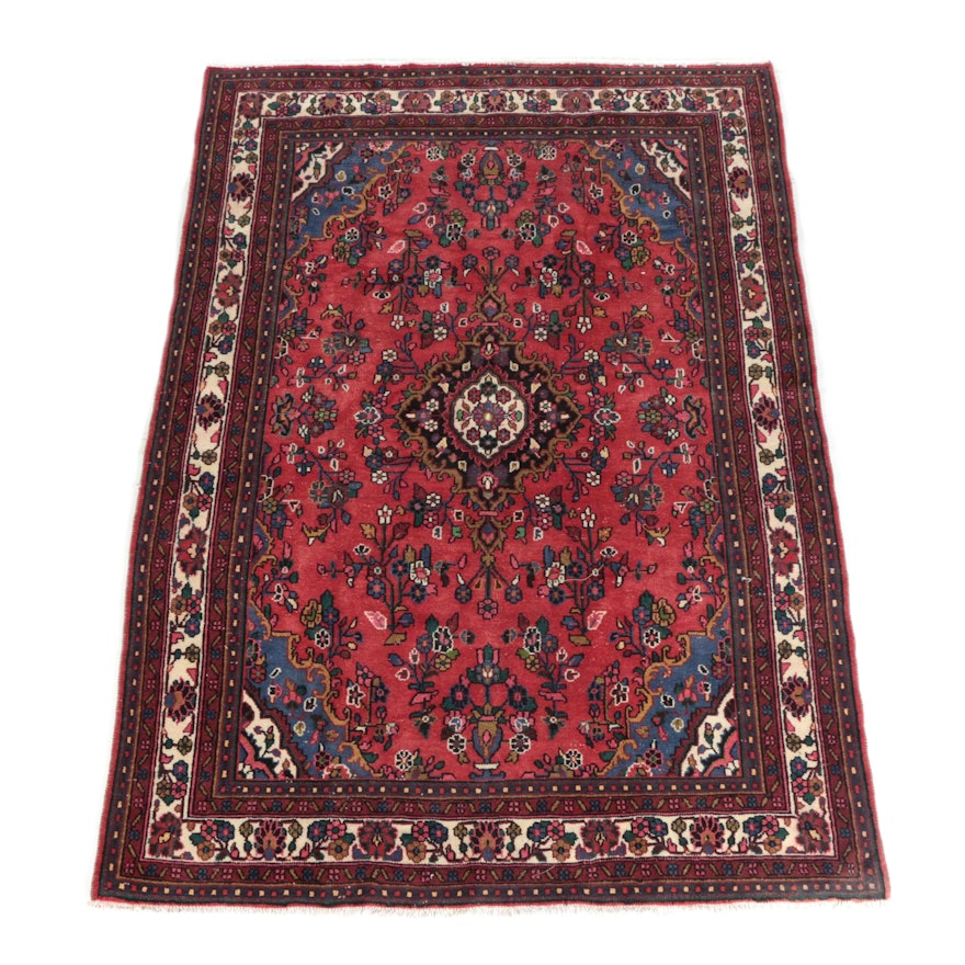 Hand-Knotted Persian Hamadan Wool Area Rug