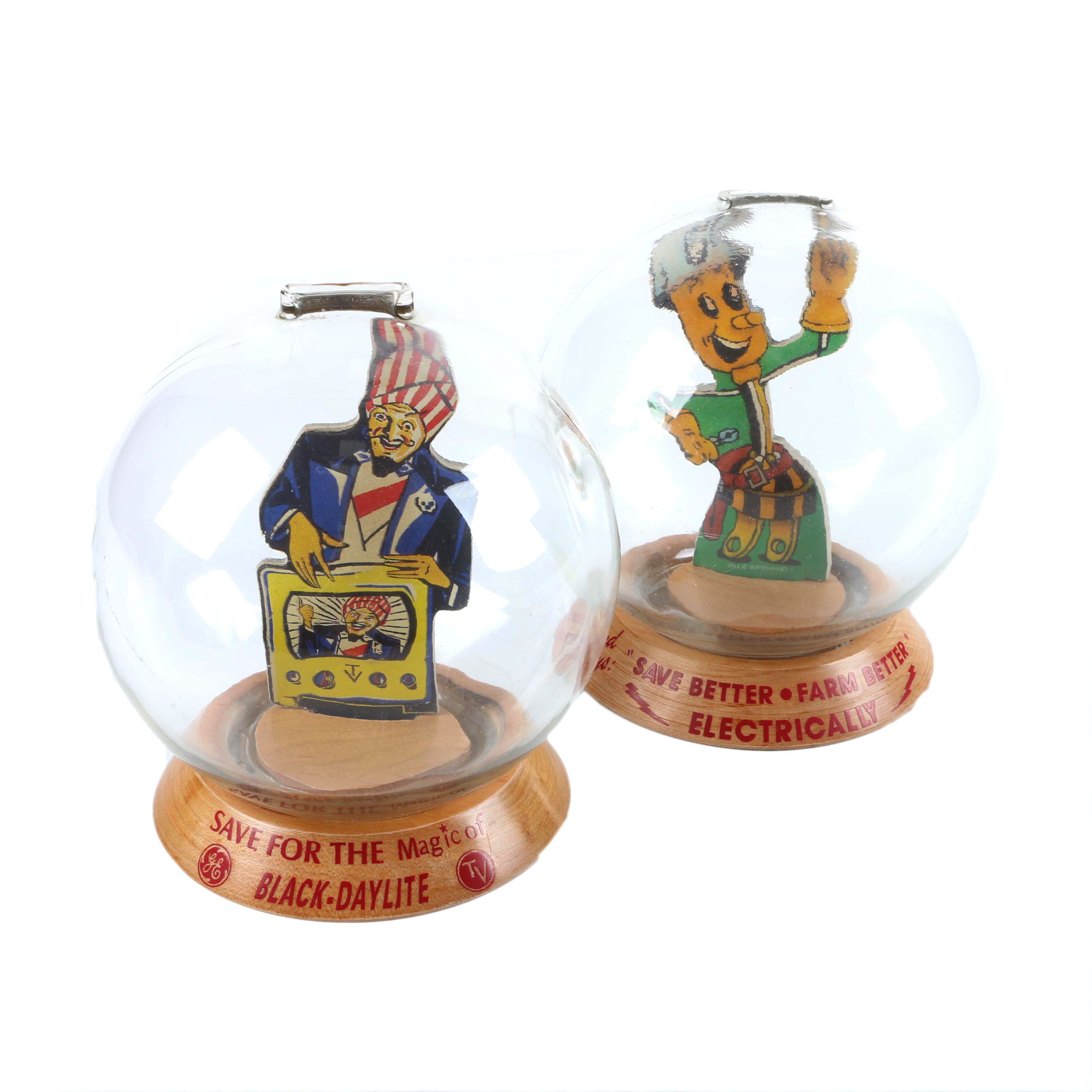 Vintage Vic Moran "Farm Better" and "Black-Daylite" Bubble Banks