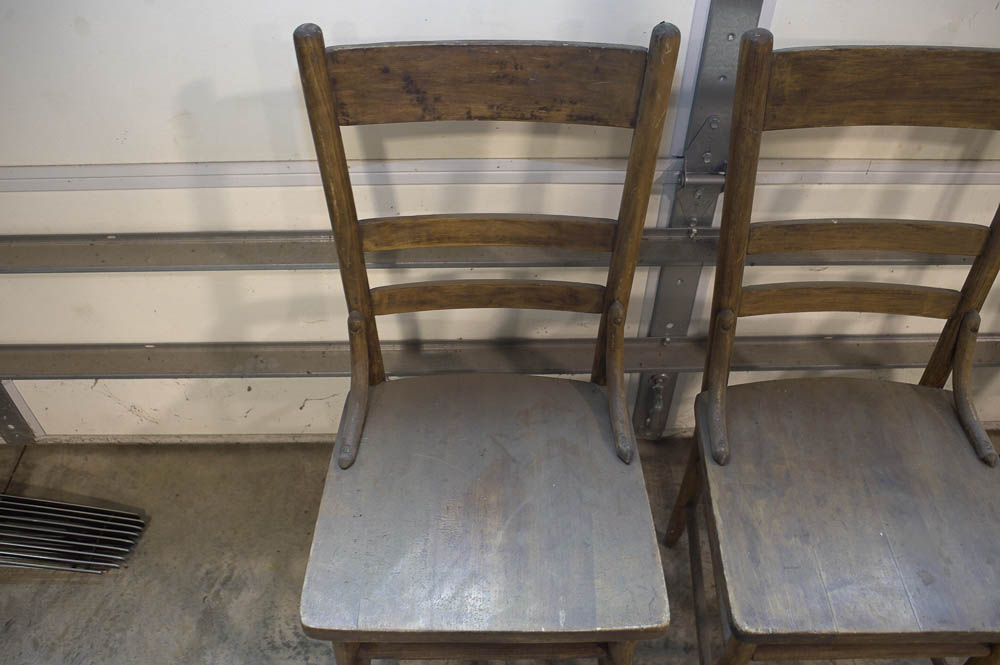Three Vintage Ladderback Chairs