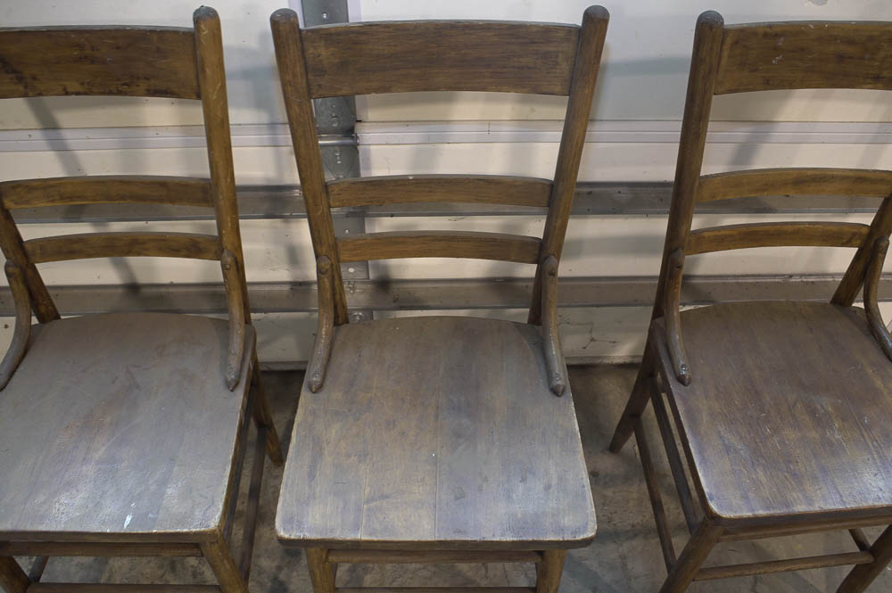 Three Vintage Ladderback Chairs