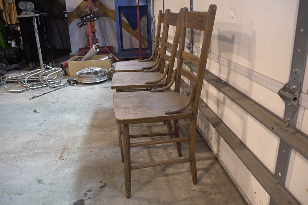 Three Vintage Ladderback Chairs