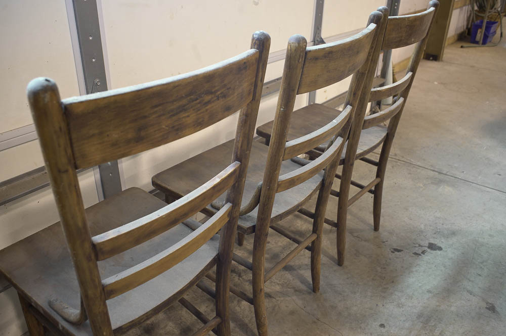 Three Vintage Ladderback Chairs