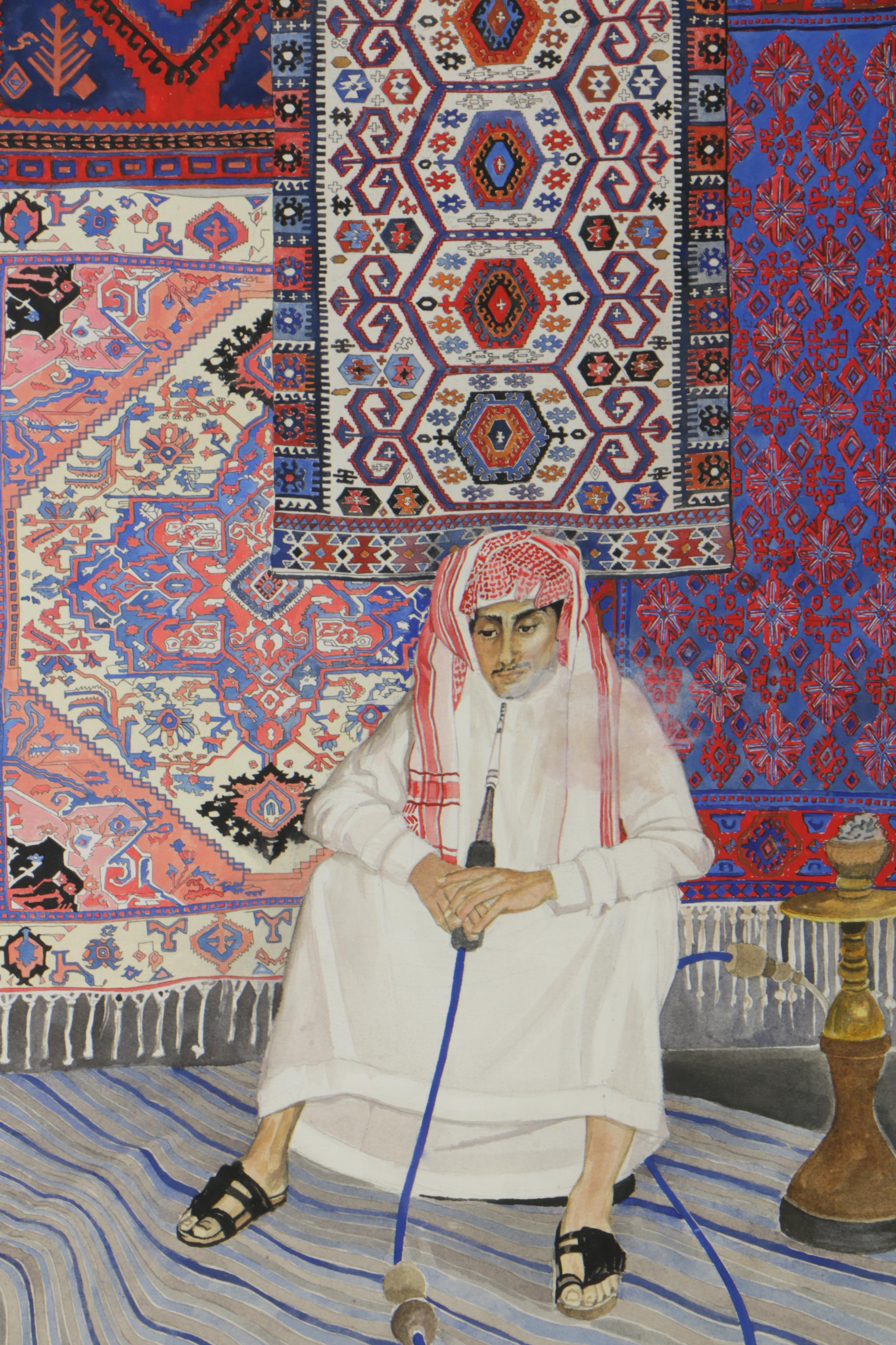 George L. Horwood Mixed Media Artwork "Carpet Dealer"