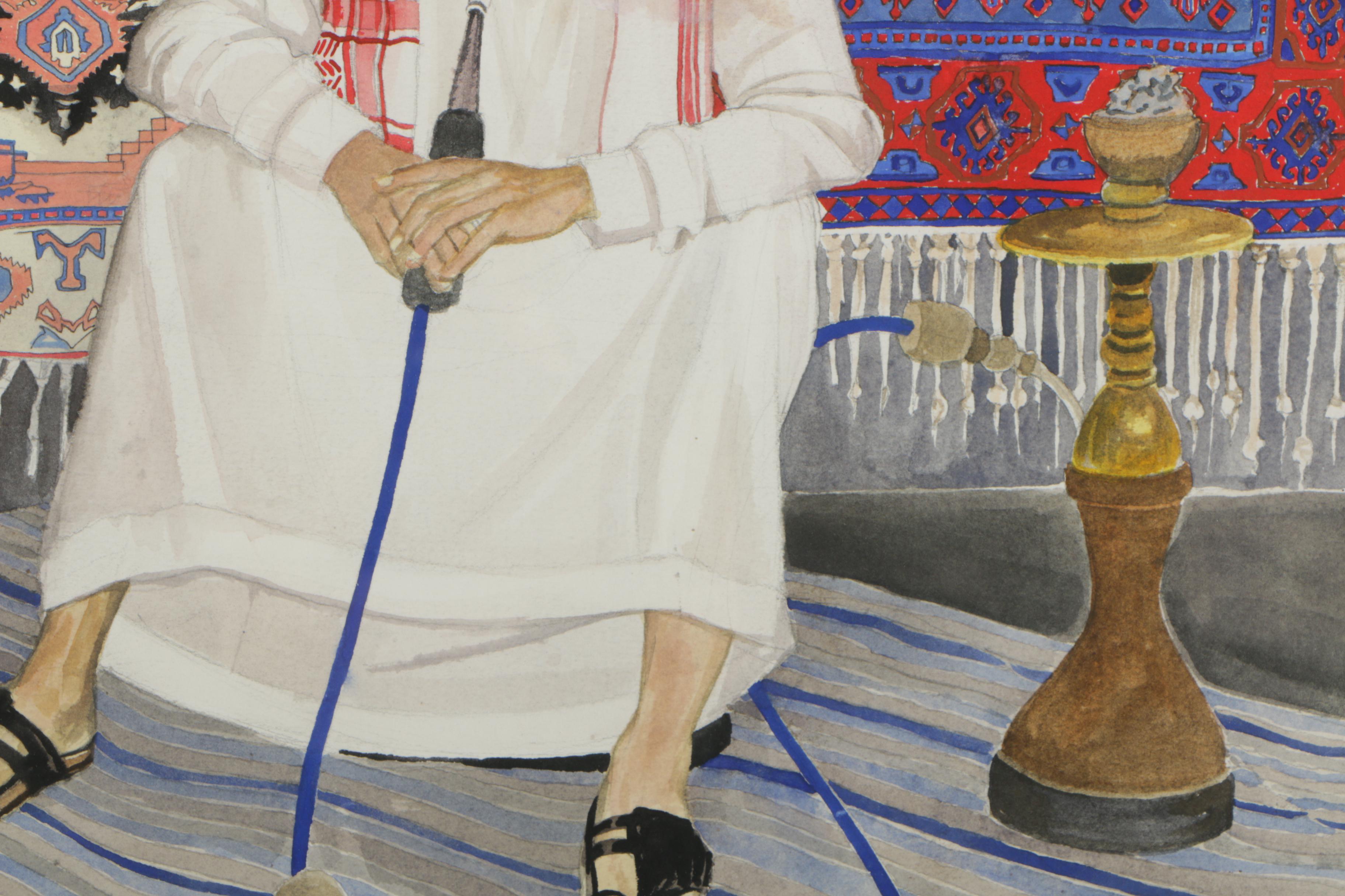 George L. Horwood Mixed Media Artwork "Carpet Dealer"